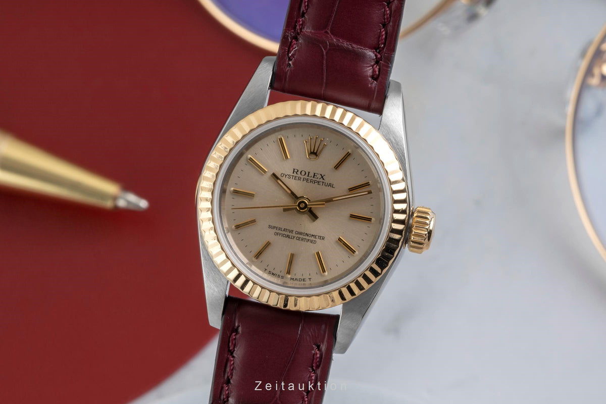 Rolex Oyster Perpetual acciaio / oro automatismo orologio da donna 67193  [2604285]