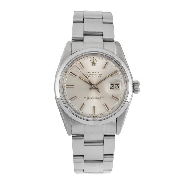 Rolex Datejust 36 Silver Pie Pan Dial Stahl Automatik Herrenuhr 1600 Klassiker [2604322]