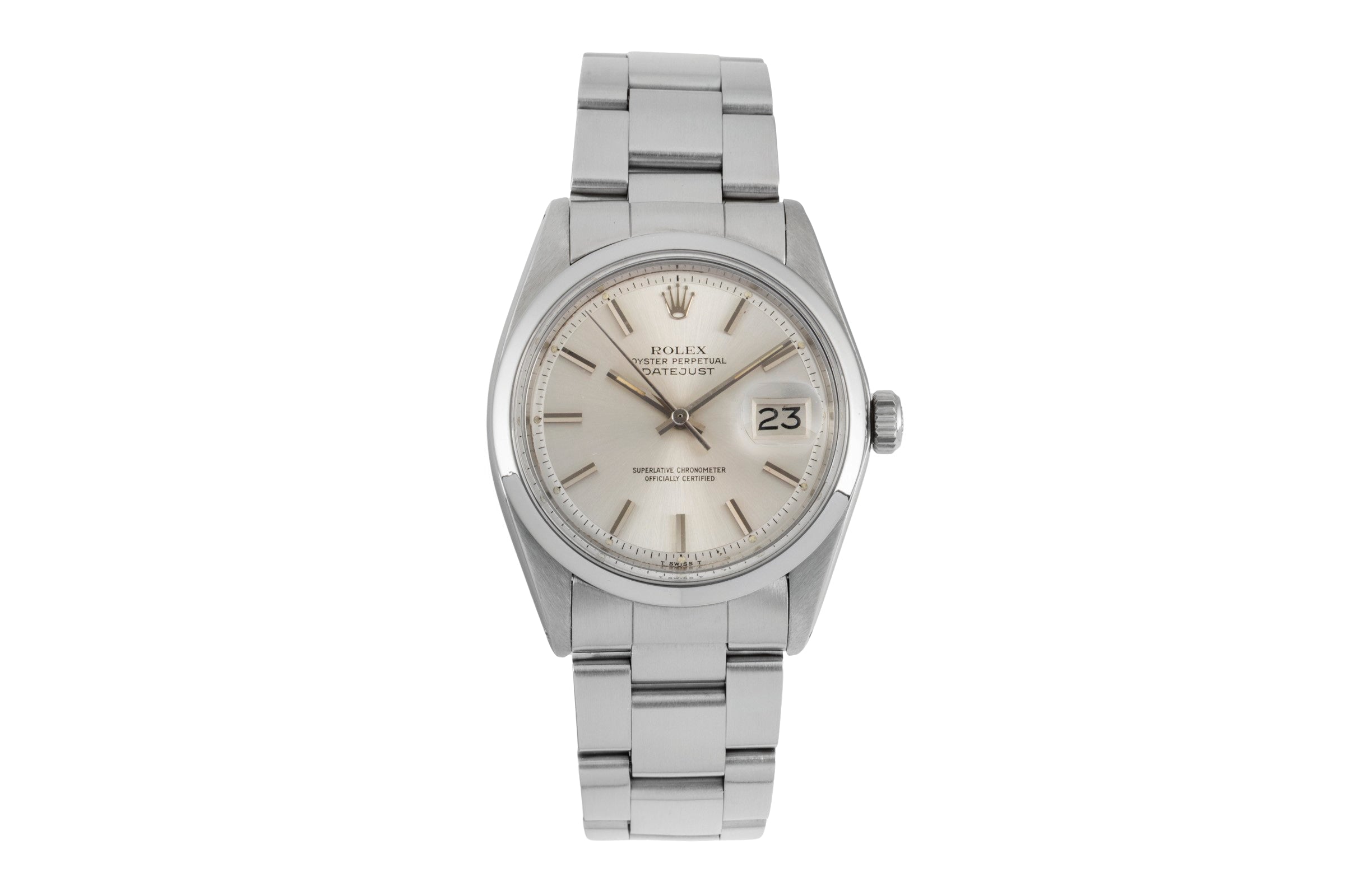 Rolex Datejust 36 Silver Pie Pan Dial Stahl Automatik Herrenuhr 1600 Klassiker [2604322]