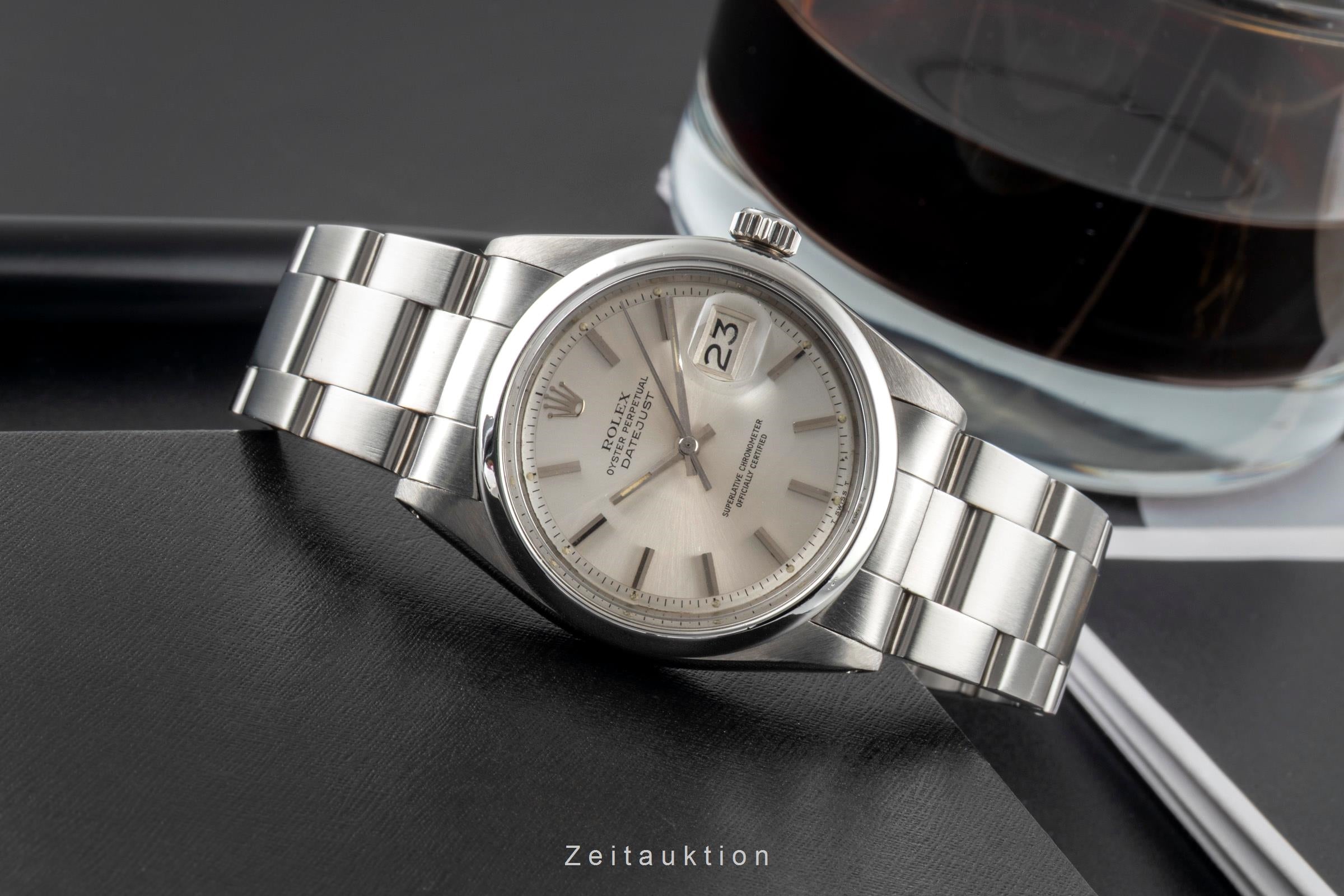Rolex Datejust 36 Silver Pie Pan Dial Stahl Automatik Herrenuhr 1600 Klassiker [2604322]