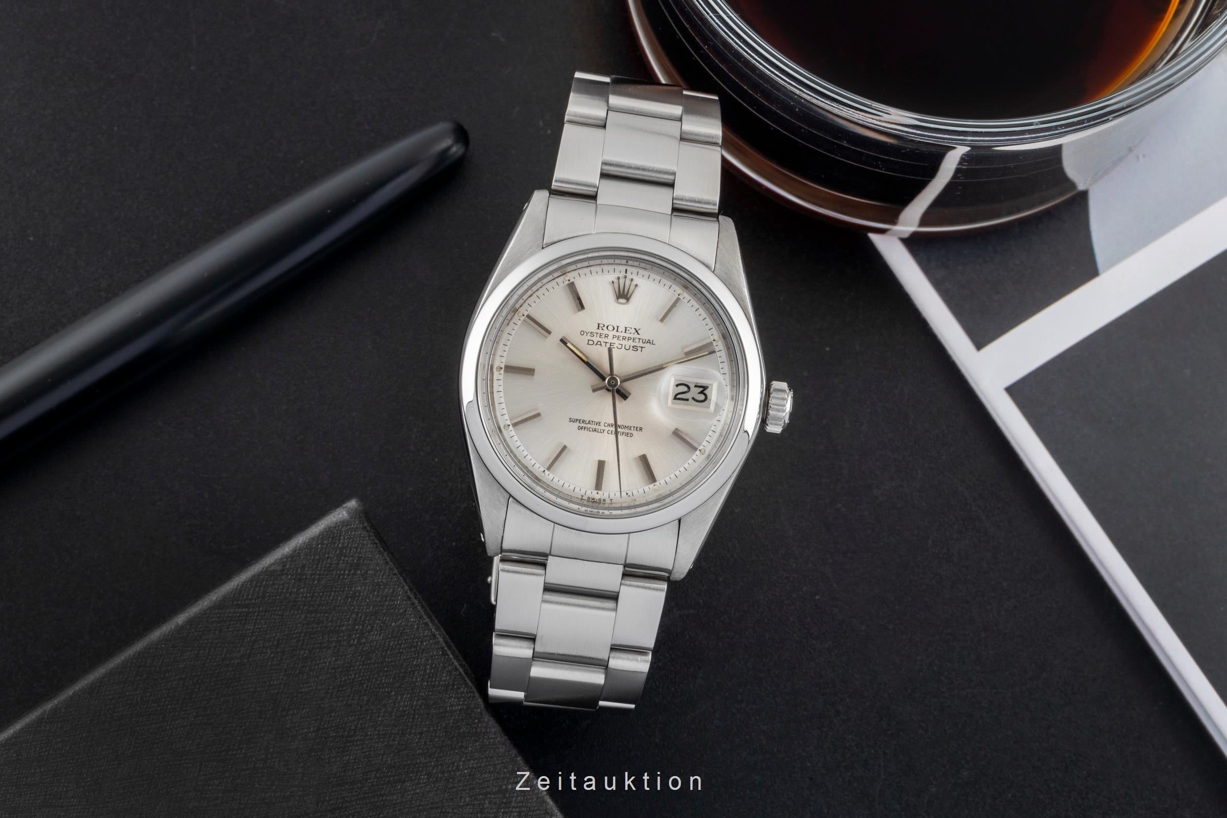Rolex Datejust 36 Silver Pie Pan Dial Stahl Automatik Herrenuhr 1600 Klassiker [2604322]
