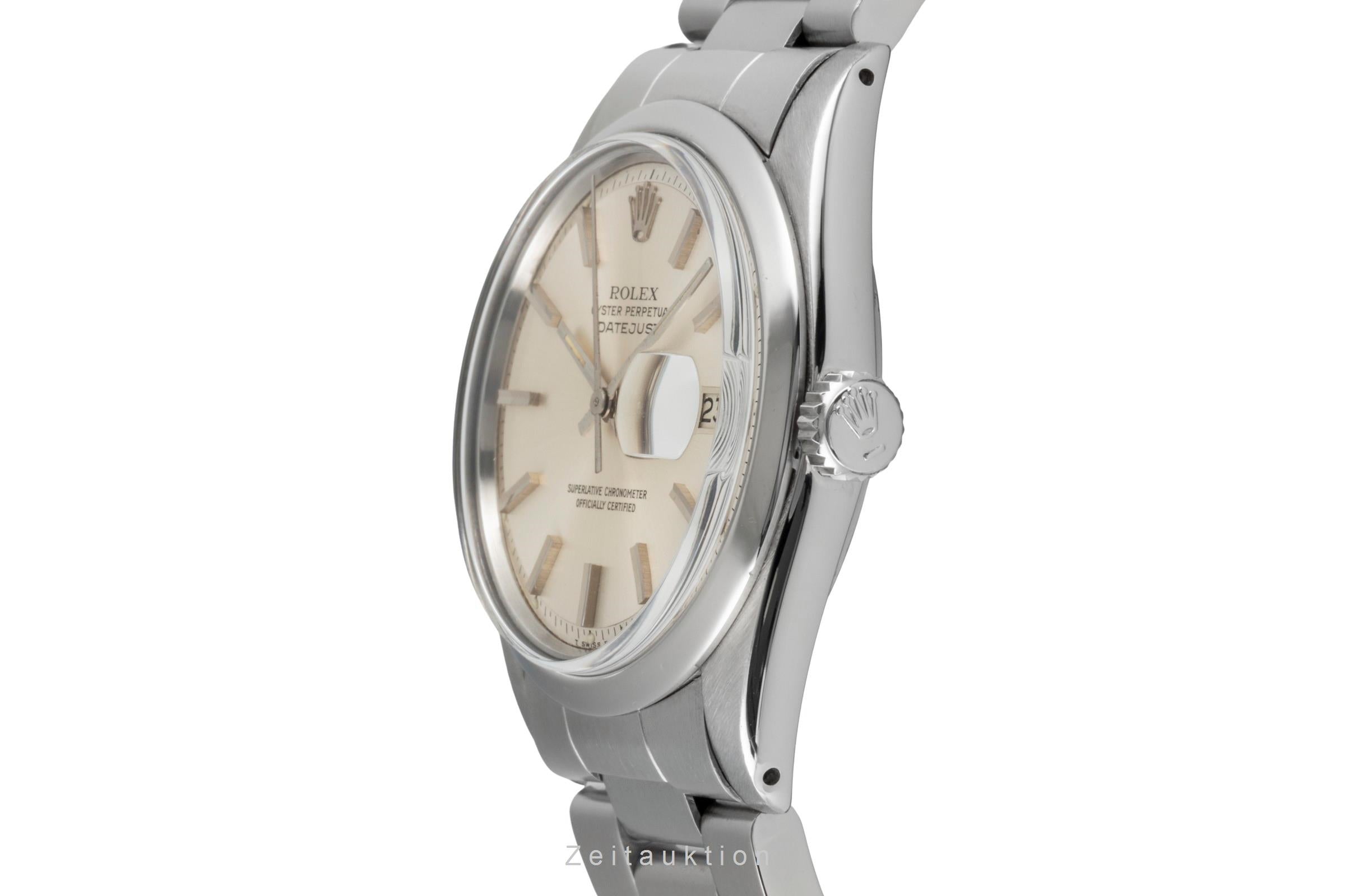 Rolex Datejust 36 Silver Pie Pan Dial Stahl Automatik Herrenuhr 1600 Klassiker [2604322]