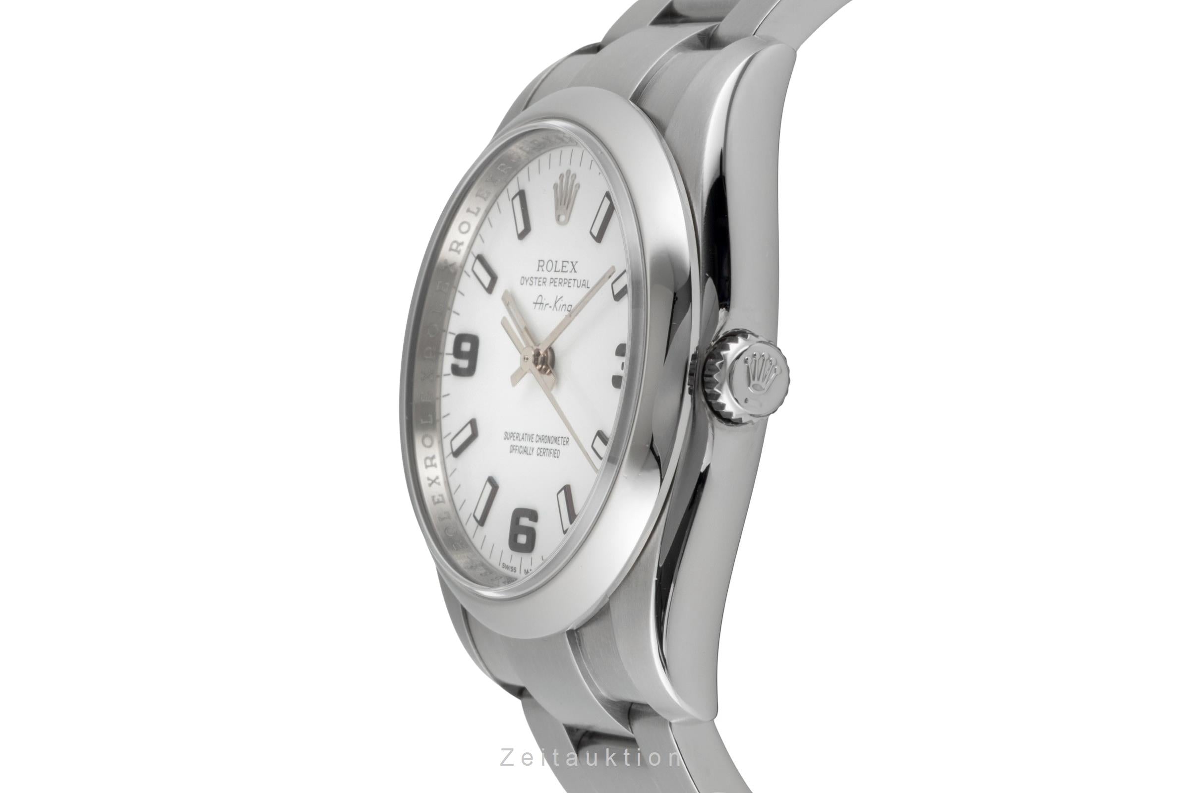 Rolex Air King 34 White 3-6-9 Dial Automatik Herrenuhr Ref. 114200 Papiere 2008 [2604329]