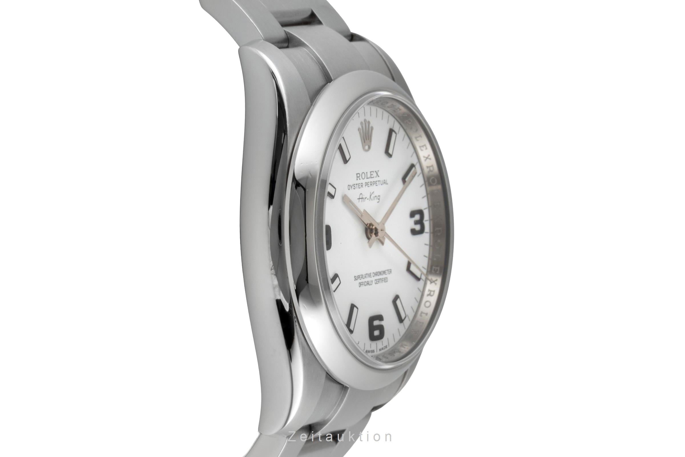Rolex Air King 34 White 3-6-9 Dial Automatik Herrenuhr Ref. 114200 Papiere 2008 [2604329]