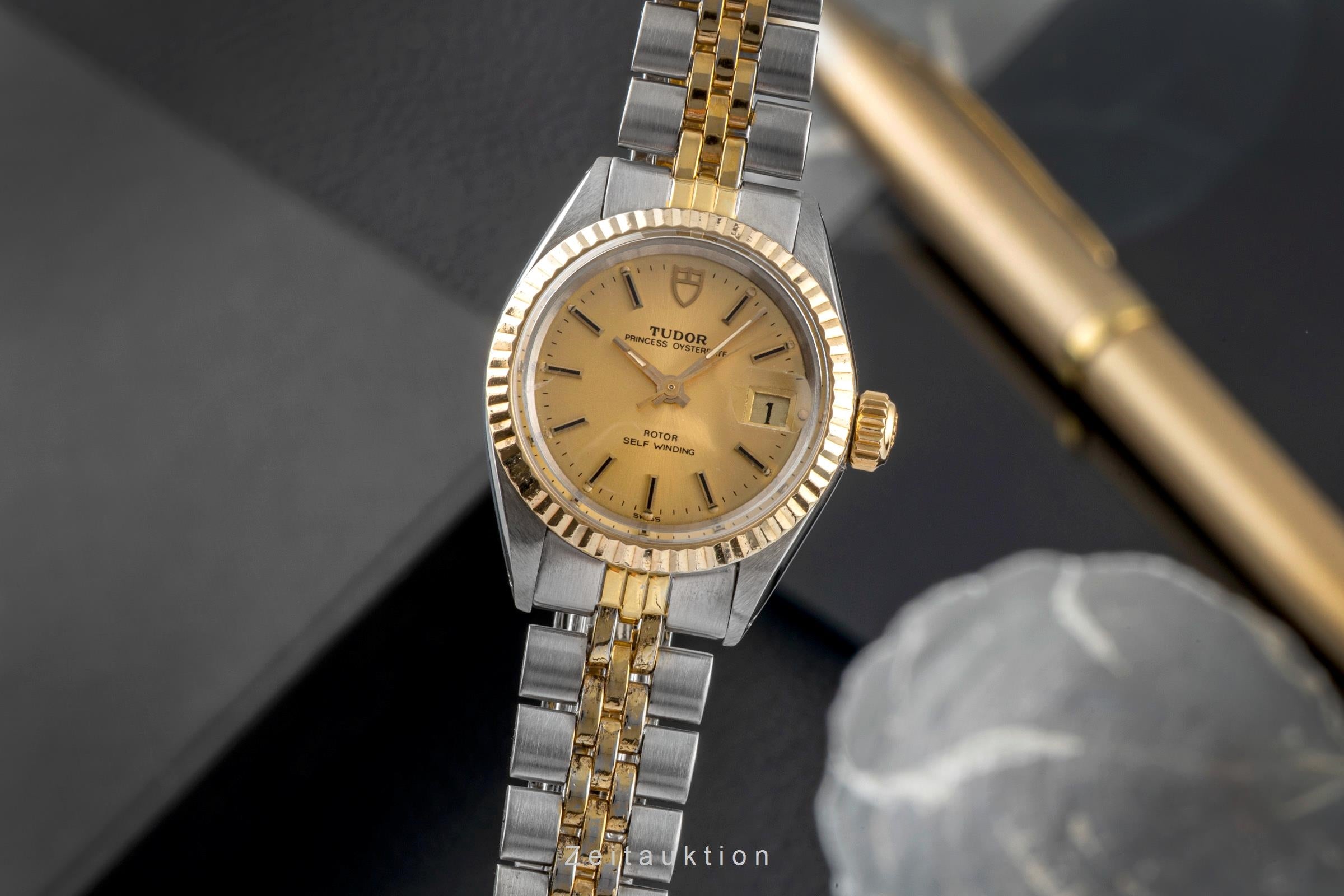 Tudor Princess Oysterdate Stahl / Gold Automatik Damenuhr 92413 Papiere 1984 [2604331]