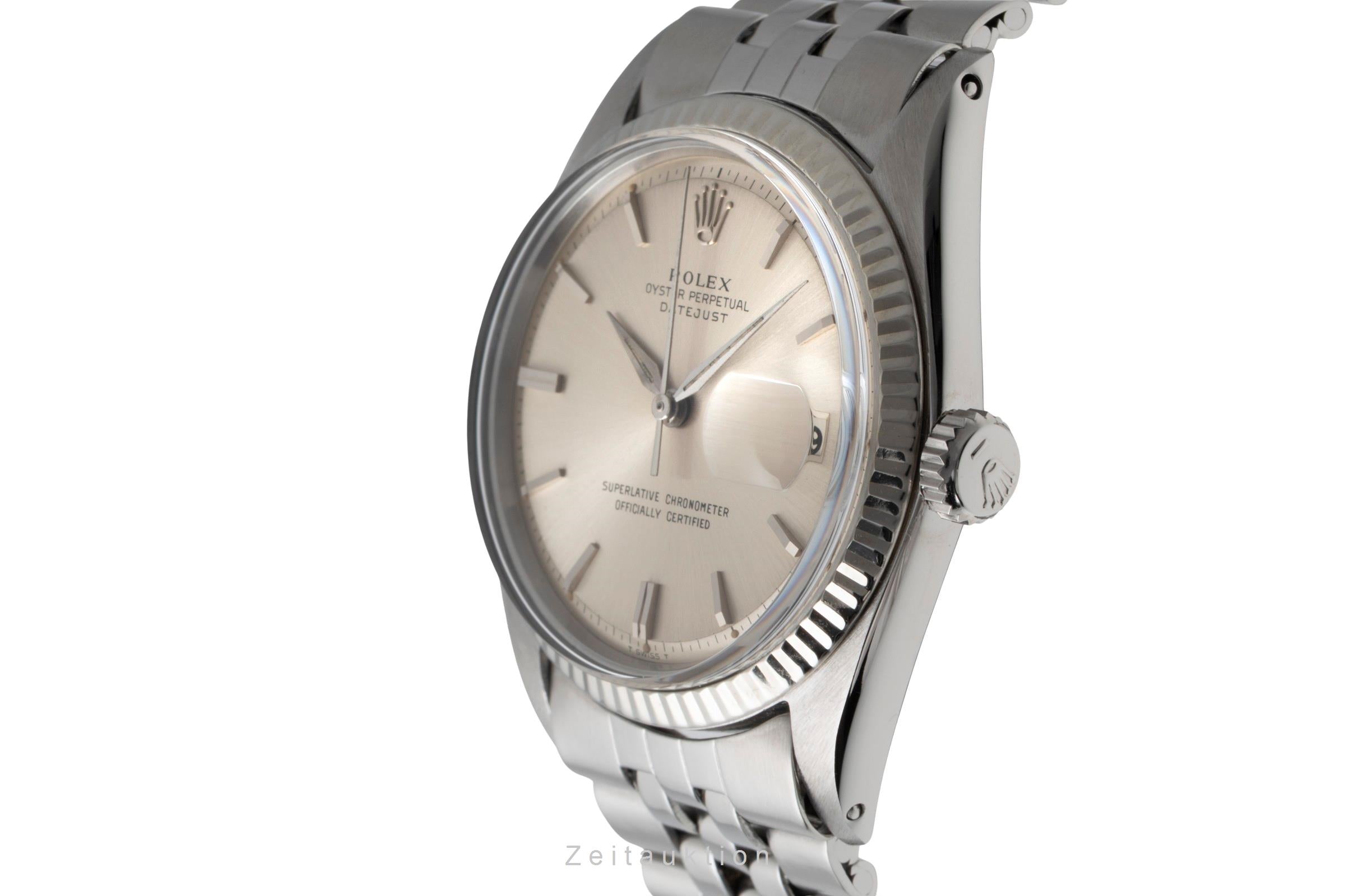 Rolex Datejust Silver Pie Pan Dial Stahl Weissgold Automatik Herrenuhr Ref. 1601 [2604337]