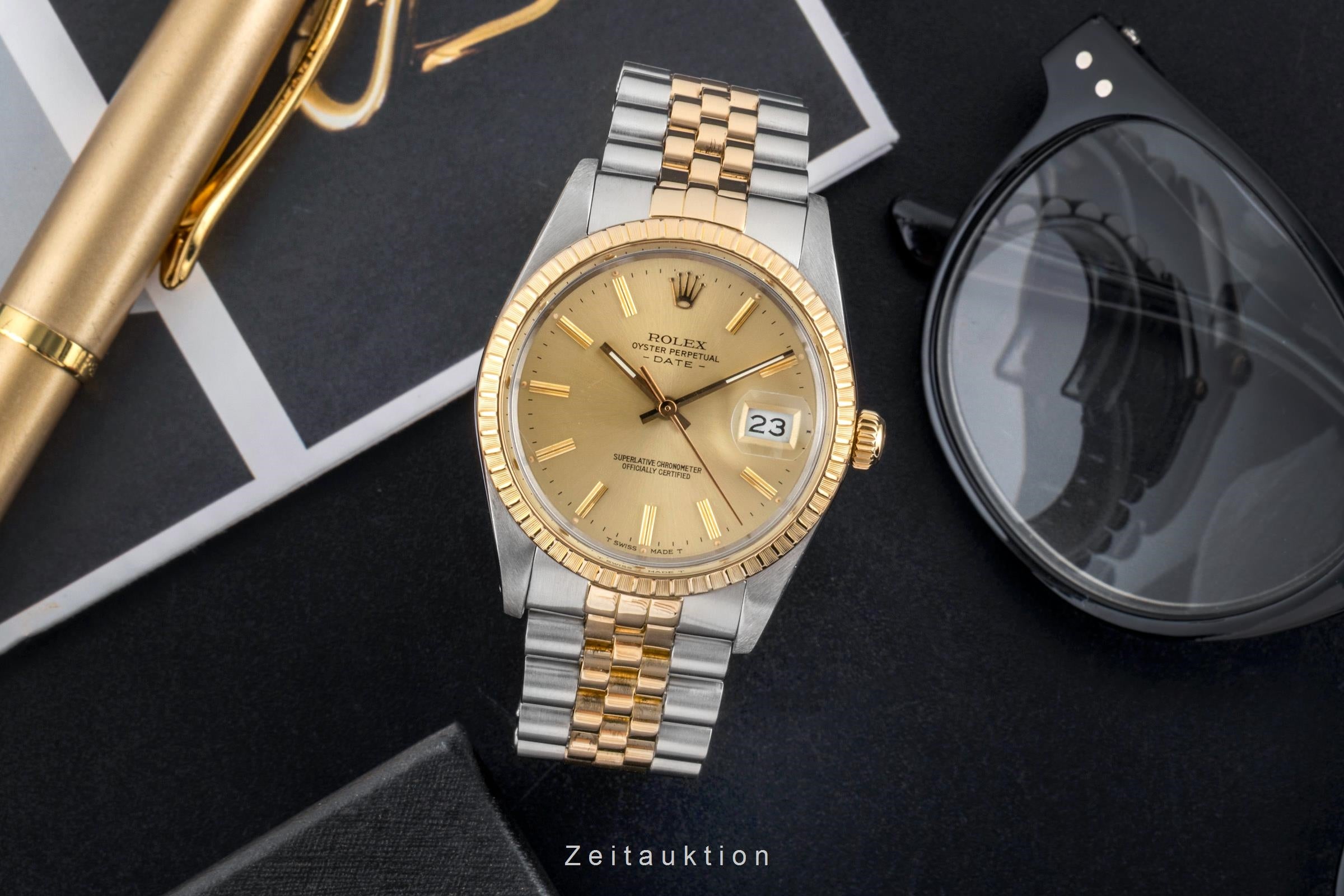 Rolex Date acier / or  automatique montre pour hommes 15053 LP: 15350EUR  [2604344]