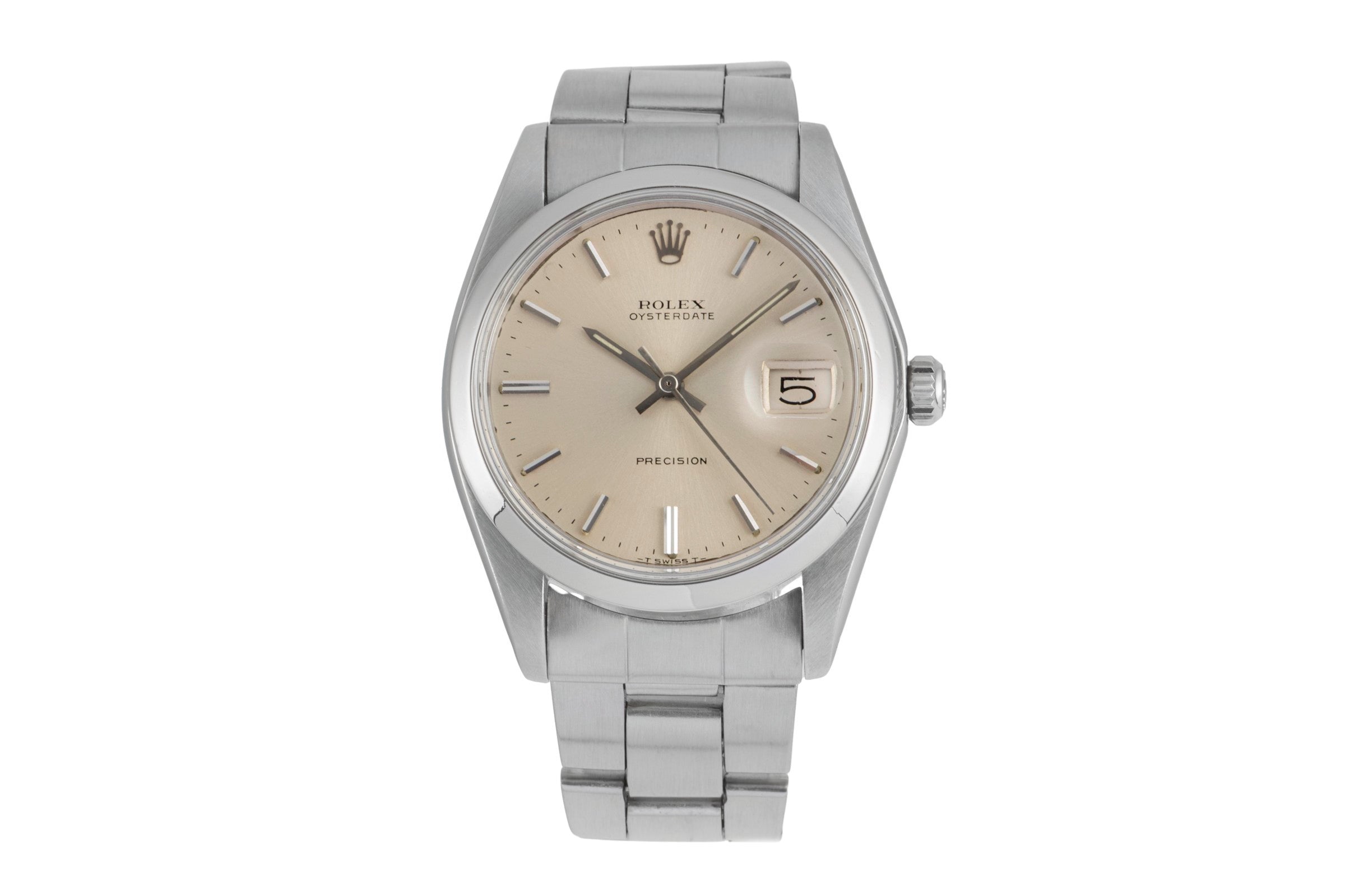 Rolex Oysterdate Precision Silver Dial Stahl Handaufzug Herrenuhr Ref. 6694  [2604346]