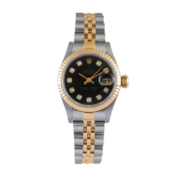 Rolex Lady Datejust Diamond Dial Stahl / Gold Automatik Damen Ref. 69173 B&P  [2604351]
