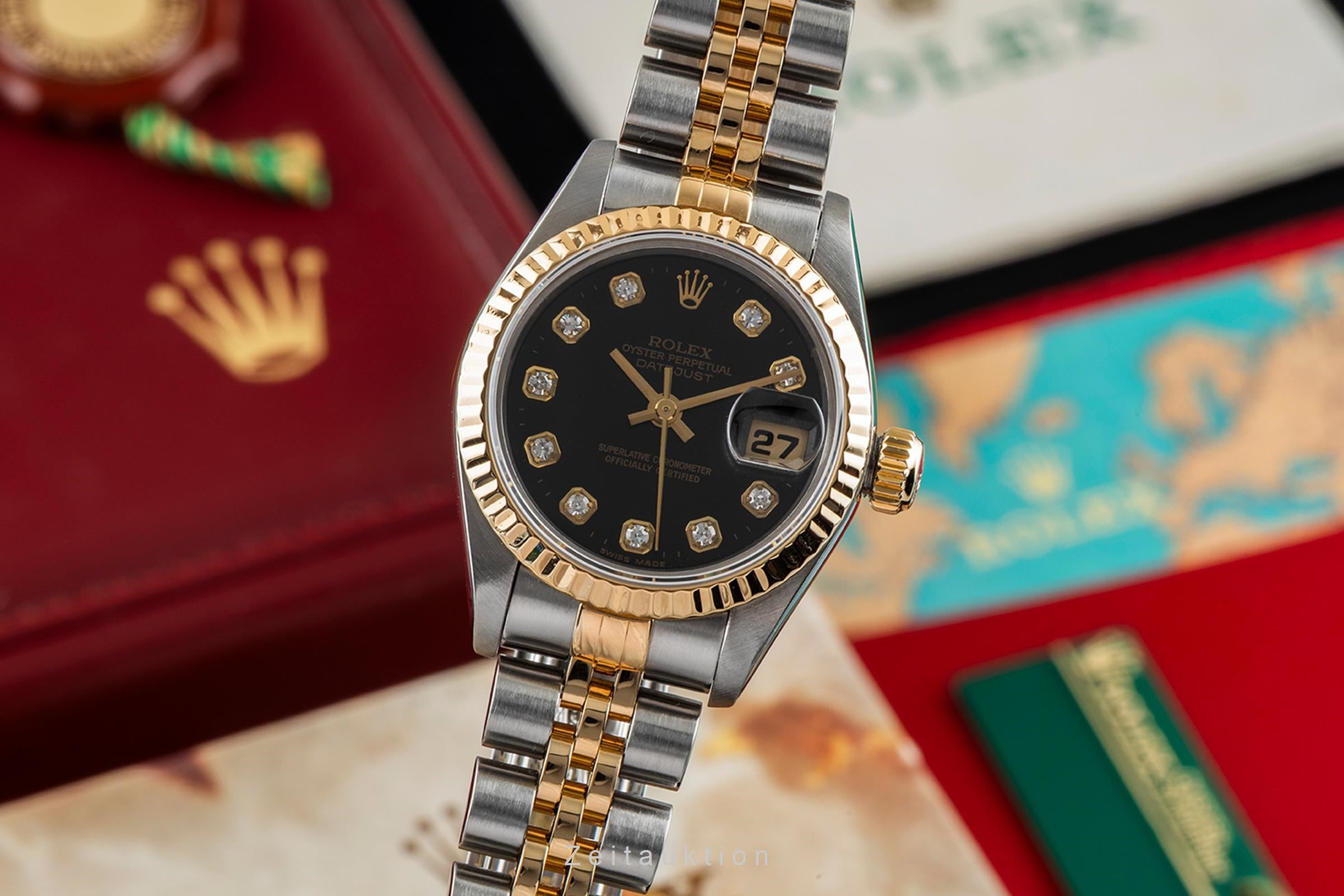 Rolex Lady Datejust Diamond Dial Stahl / Gold Automatik Damen Ref. 69173 B&P  [2604351]