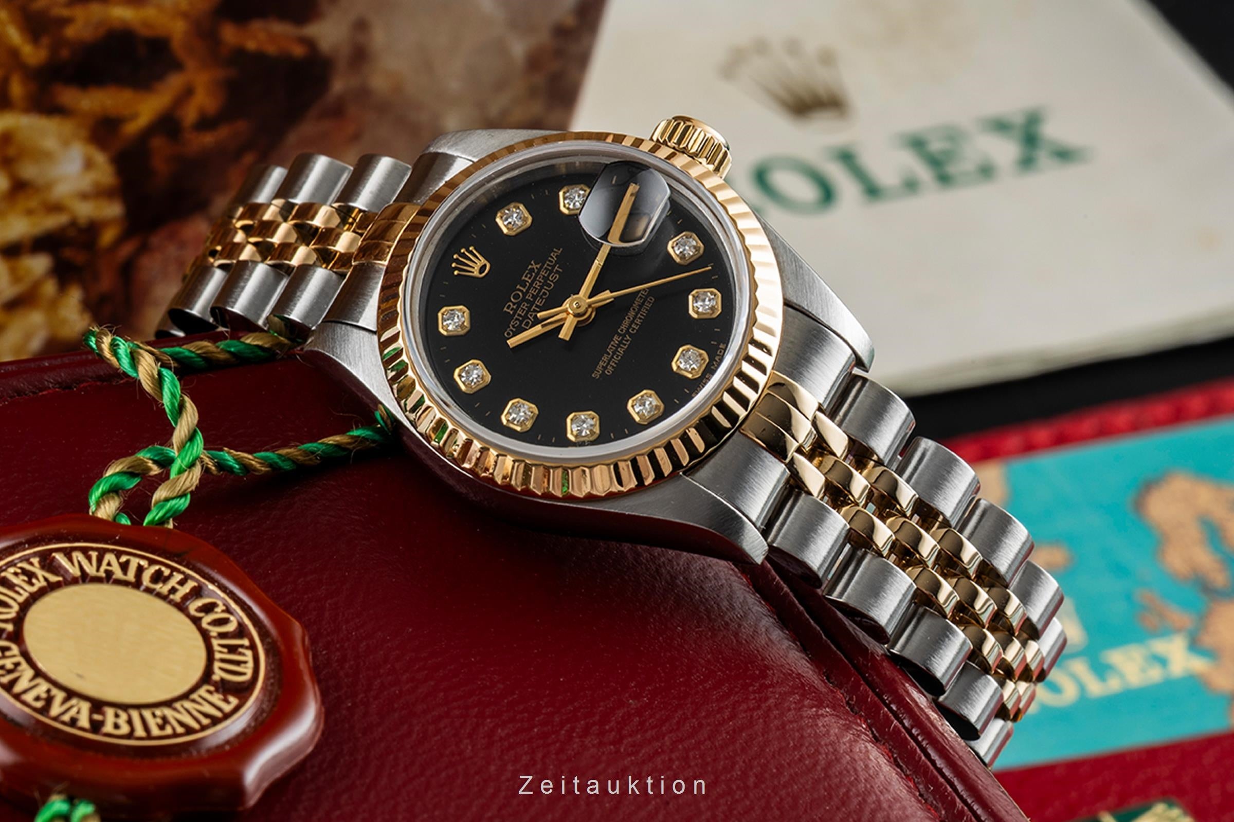 Rolex Lady Datejust Diamond Dial Stahl / Gold Automatik Damen Ref. 69173 B&P  [2604351]