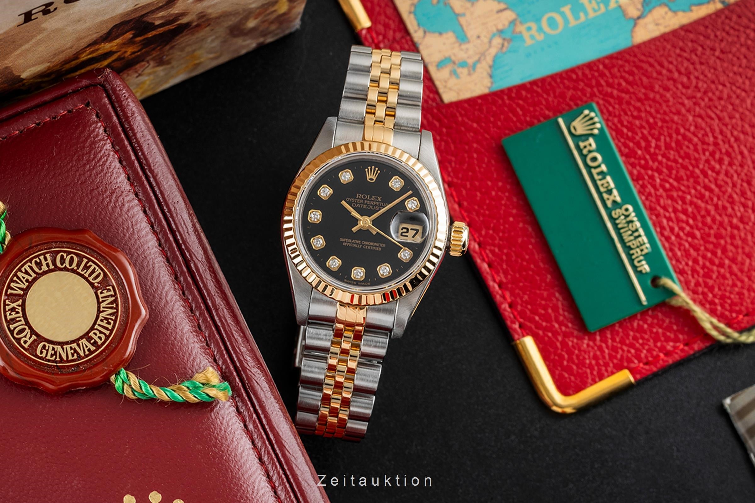 Rolex Lady Datejust Diamond Dial Stahl / Gold Automatik Damen Ref. 69173 B&P  [2604351]