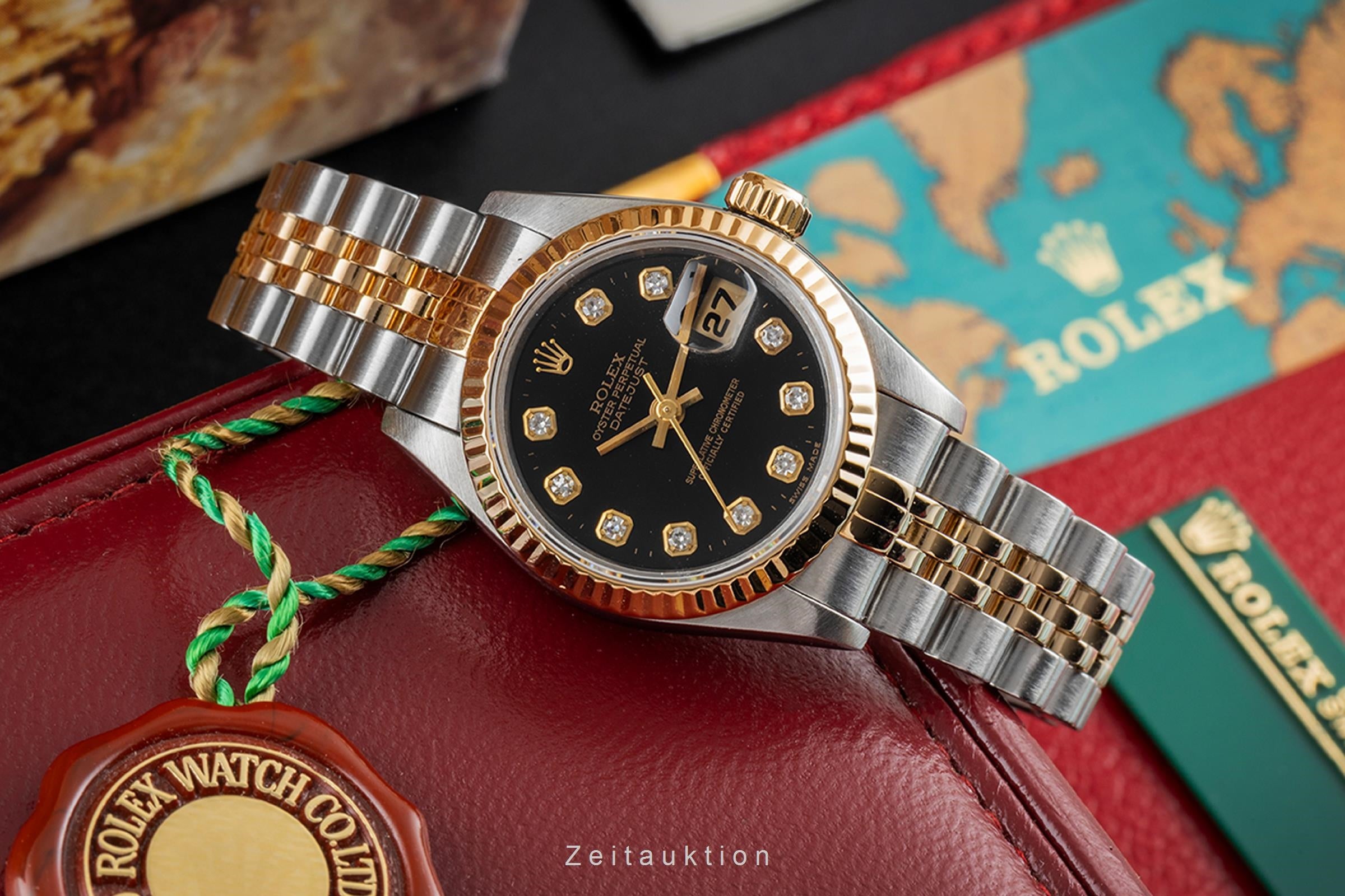 Rolex Lady Datejust Diamond Dial Stahl / Gold Automatik Damen Ref. 69173 B&P  [2604351]