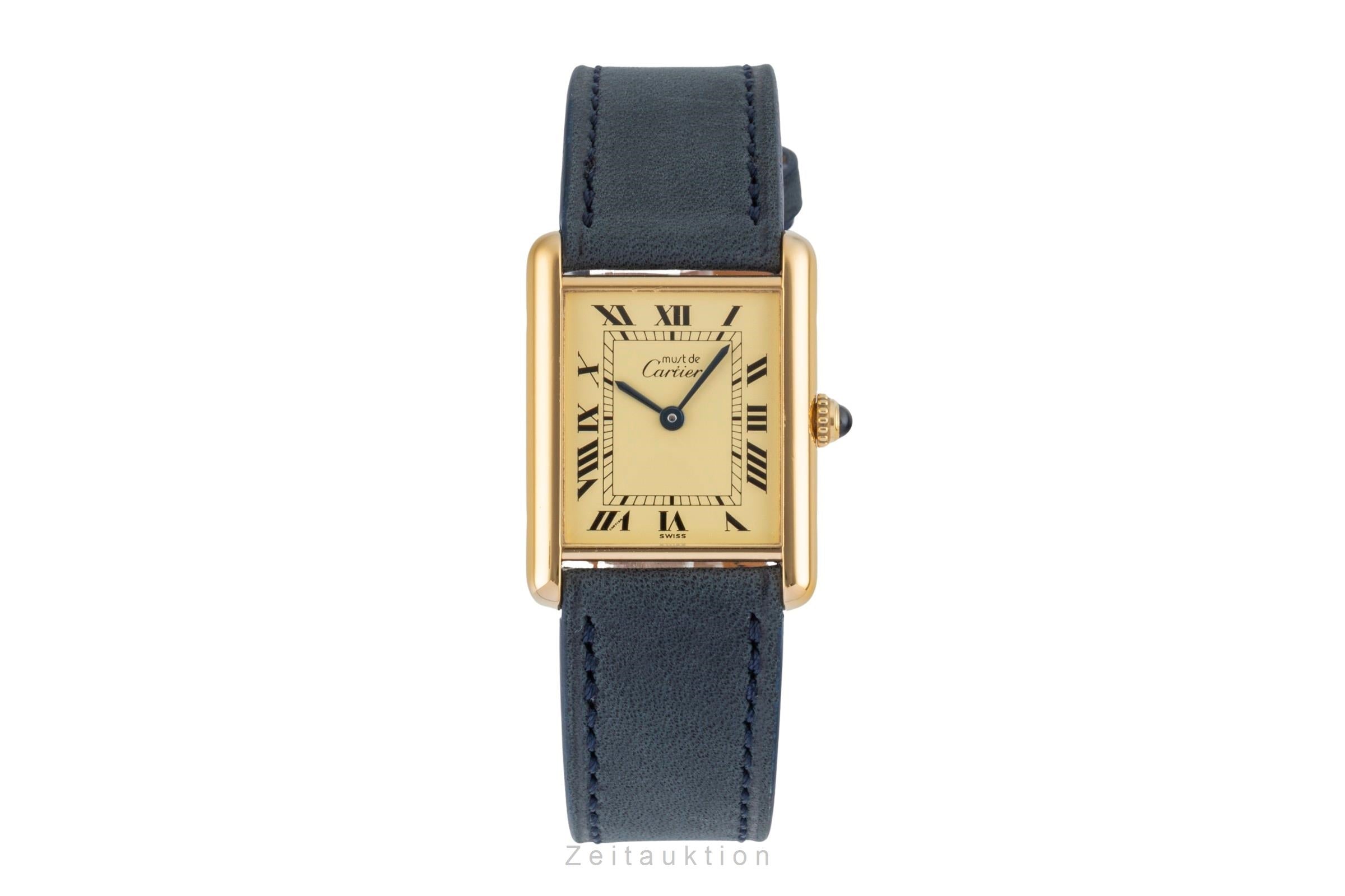 Cartier Tank Vermeil LM Silber vergoldet Quarz Ref. W1002753 590005 B&P 1996 [2604366]