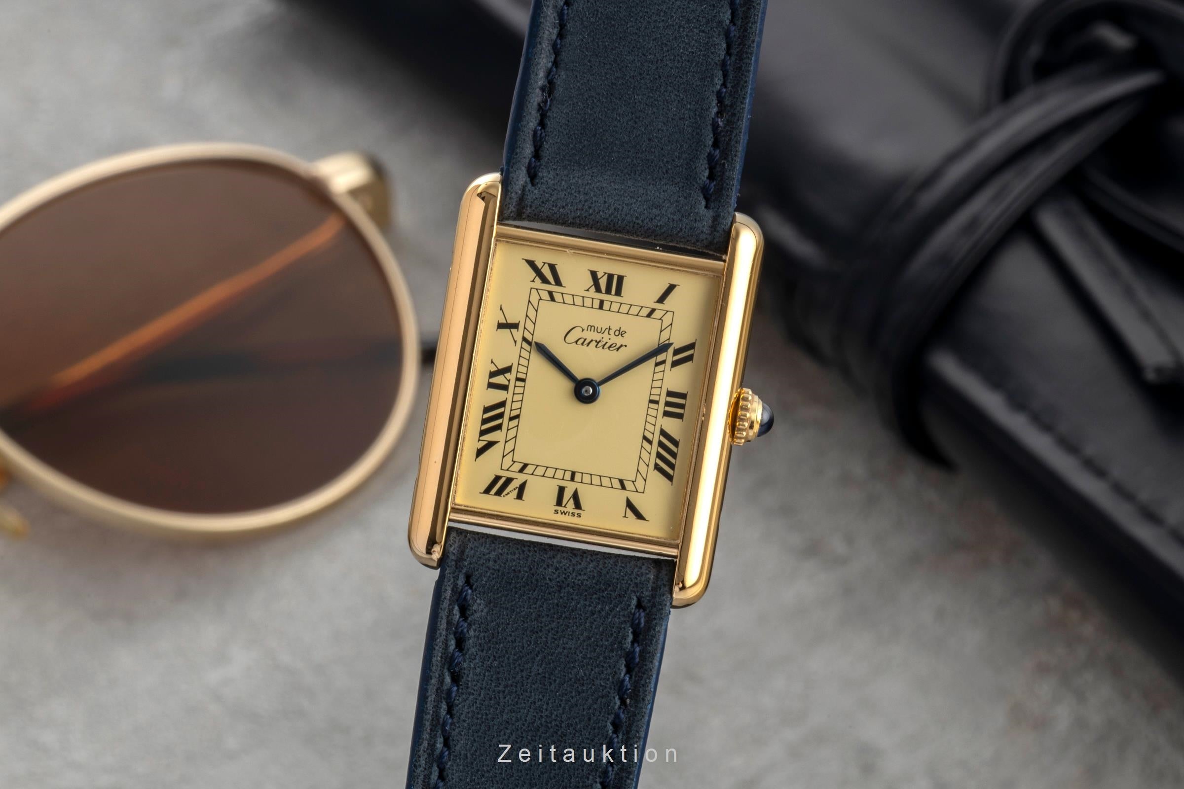 Cartier Tank Vermeil LM Silber vergoldet Quarz Ref. W1002753 590005 B&P 1996 [2604366]