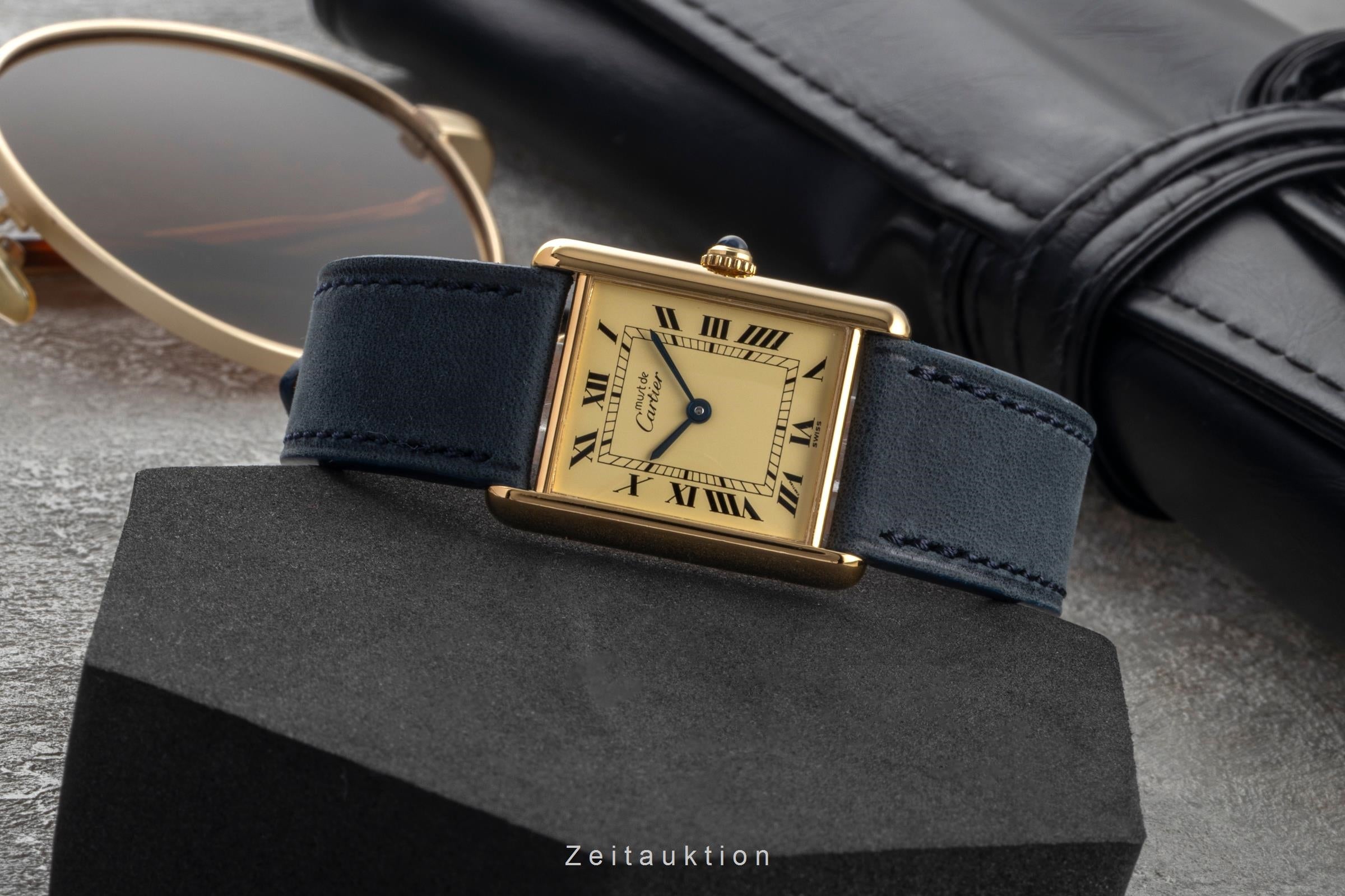 Cartier Tank Vermeil LM Silber vergoldet Quarz Ref. W1002753 590005 B&P 1996 [2604366]
