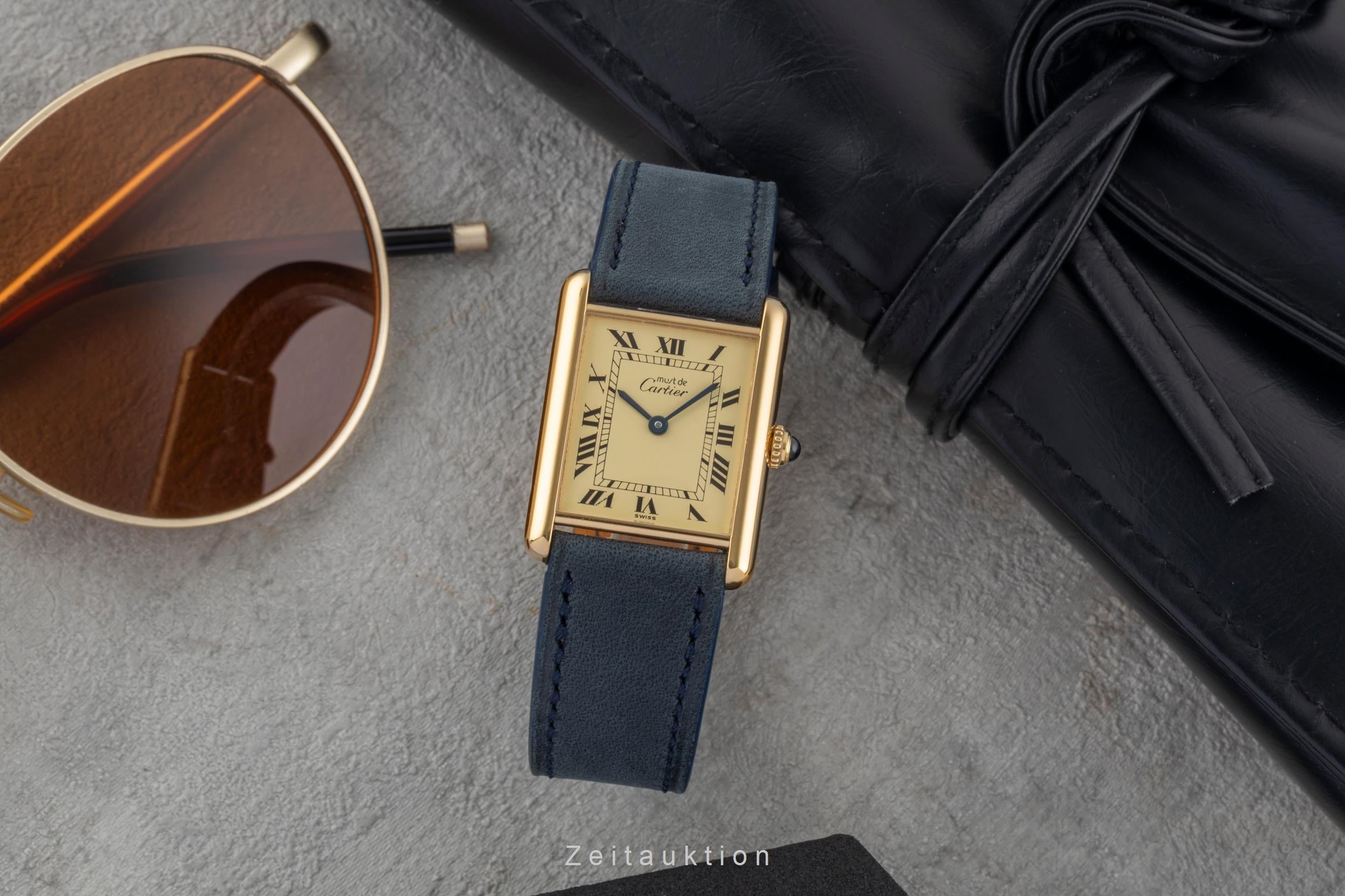 Cartier Tank Vermeil LM Silber vergoldet Quarz Ref. W1002753 590005 B&P 1996 [2604366]