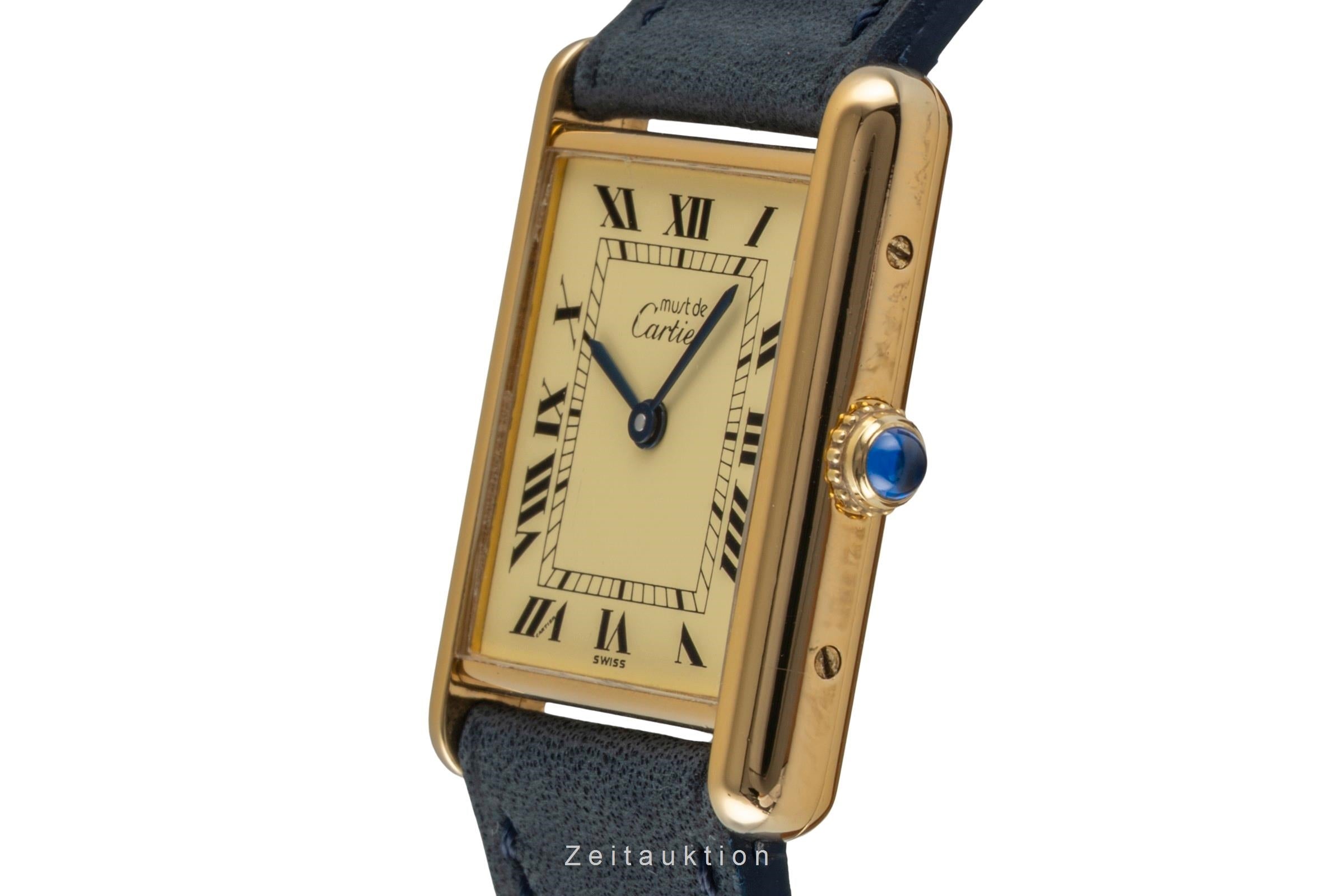 Cartier Tank Vermeil LM Silber vergoldet Quarz Ref. W1002753 590005 B&P 1996 [2604366]