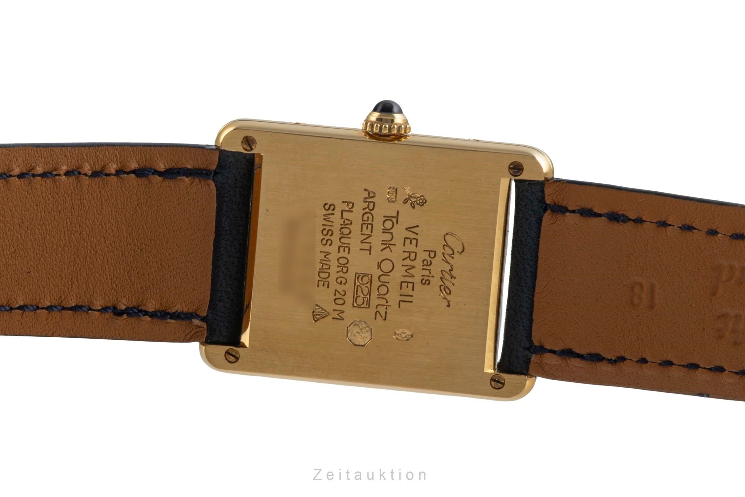 Cartier Tank Vermeil LM Silber vergoldet Quarz Ref. W1002753 590005 B&P 1996 [2604366]