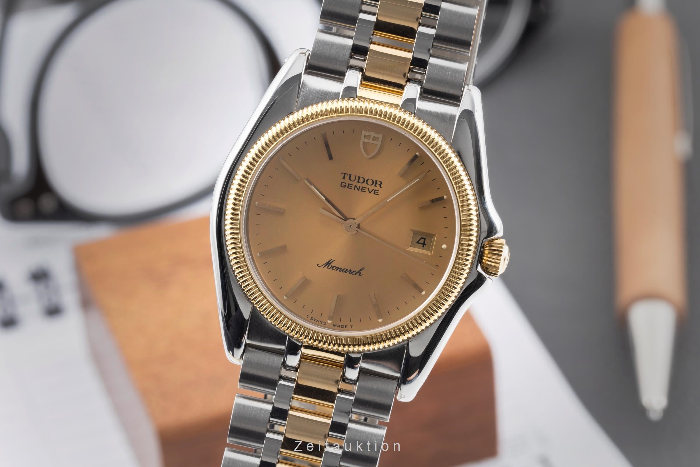 Tudor Monarch gilt / steel quartz men's watch 15633  [2604384]