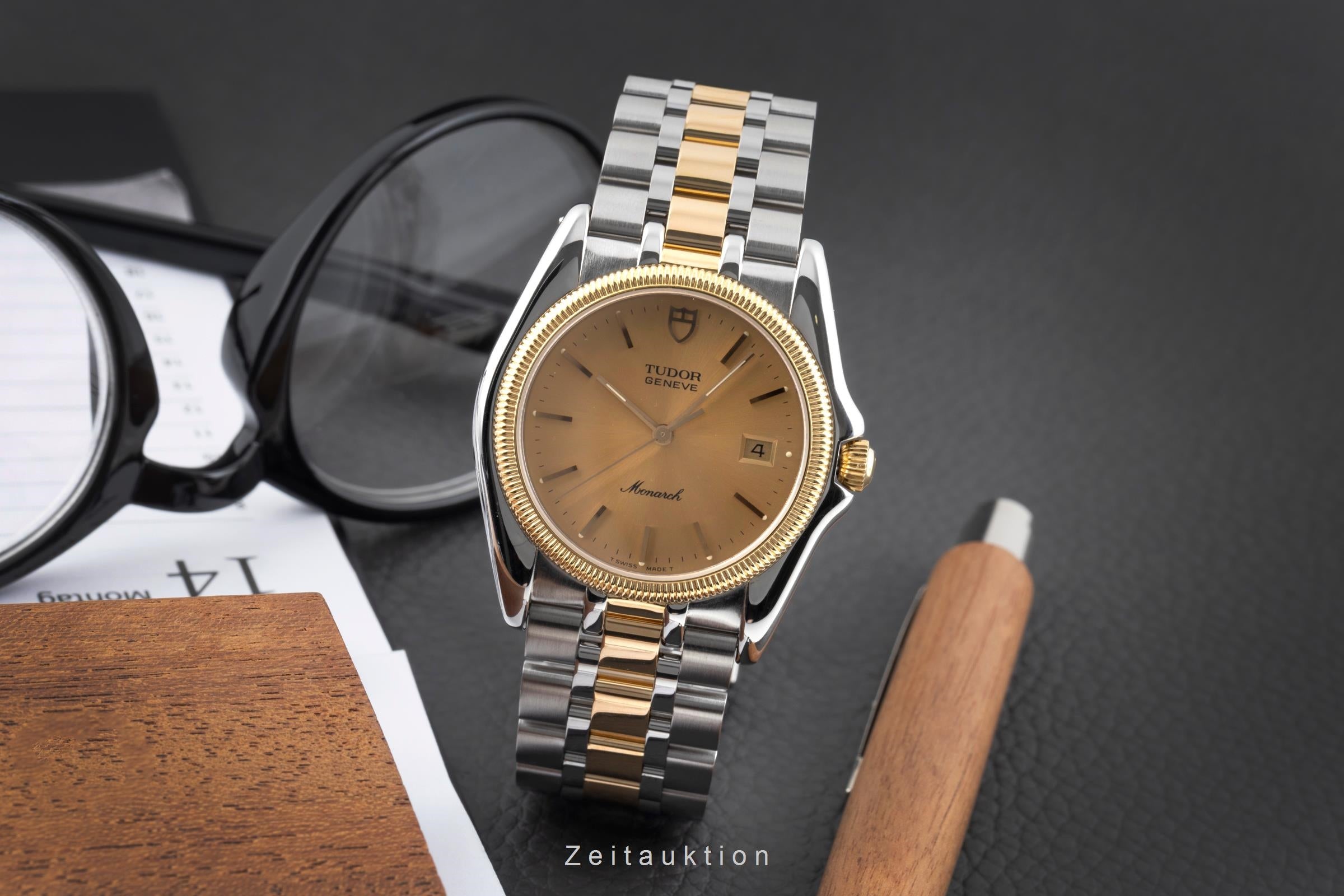 Tudor Monarch gilt / steel quartz men's watch 15633  [2604384]