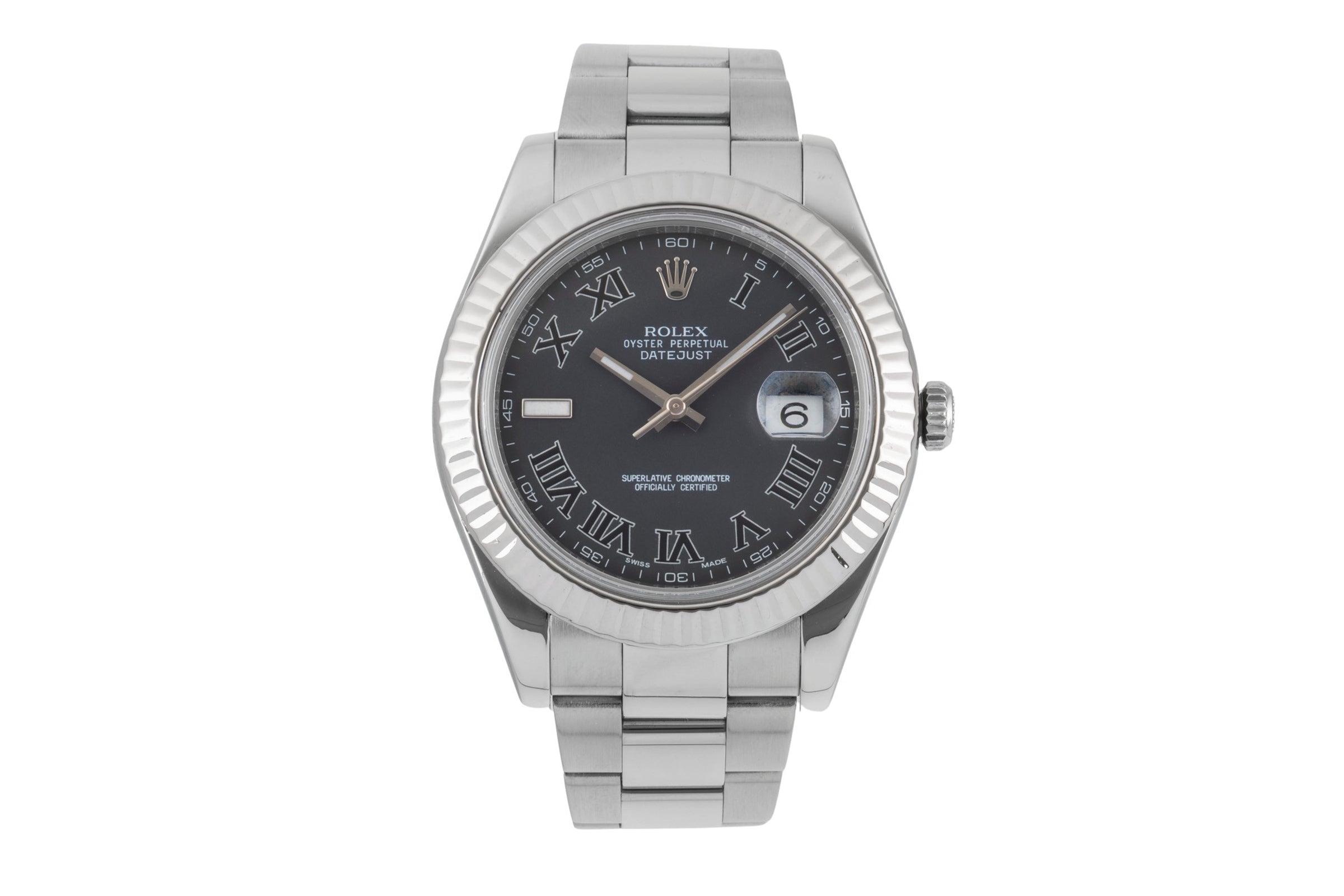 Rolex Datejust II 41 Dark Grey Roman Dial Stahl Weissgold Automatik Ref. 116334  [2604386]