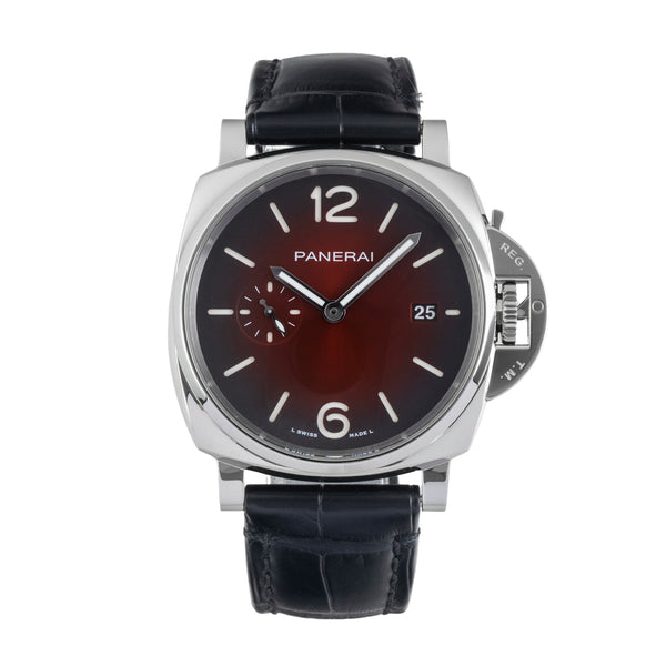 Panerai Luminor Due 3 Days Burgundy Stahl Automatik Ref. PAM01424 B&P 2024 [2604400]