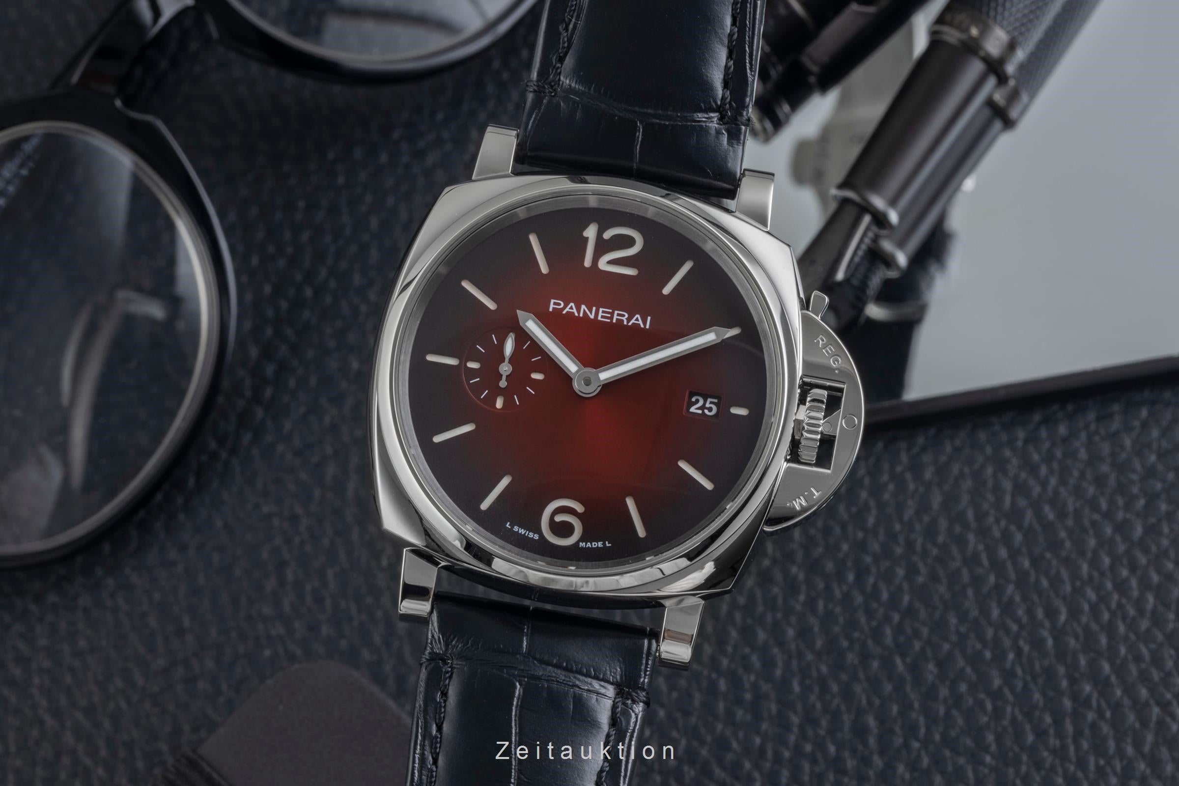 Panerai Luminor Due 3 Days Burgundy Stahl Automatik Ref. PAM01424 B&P 2024 [2604400]