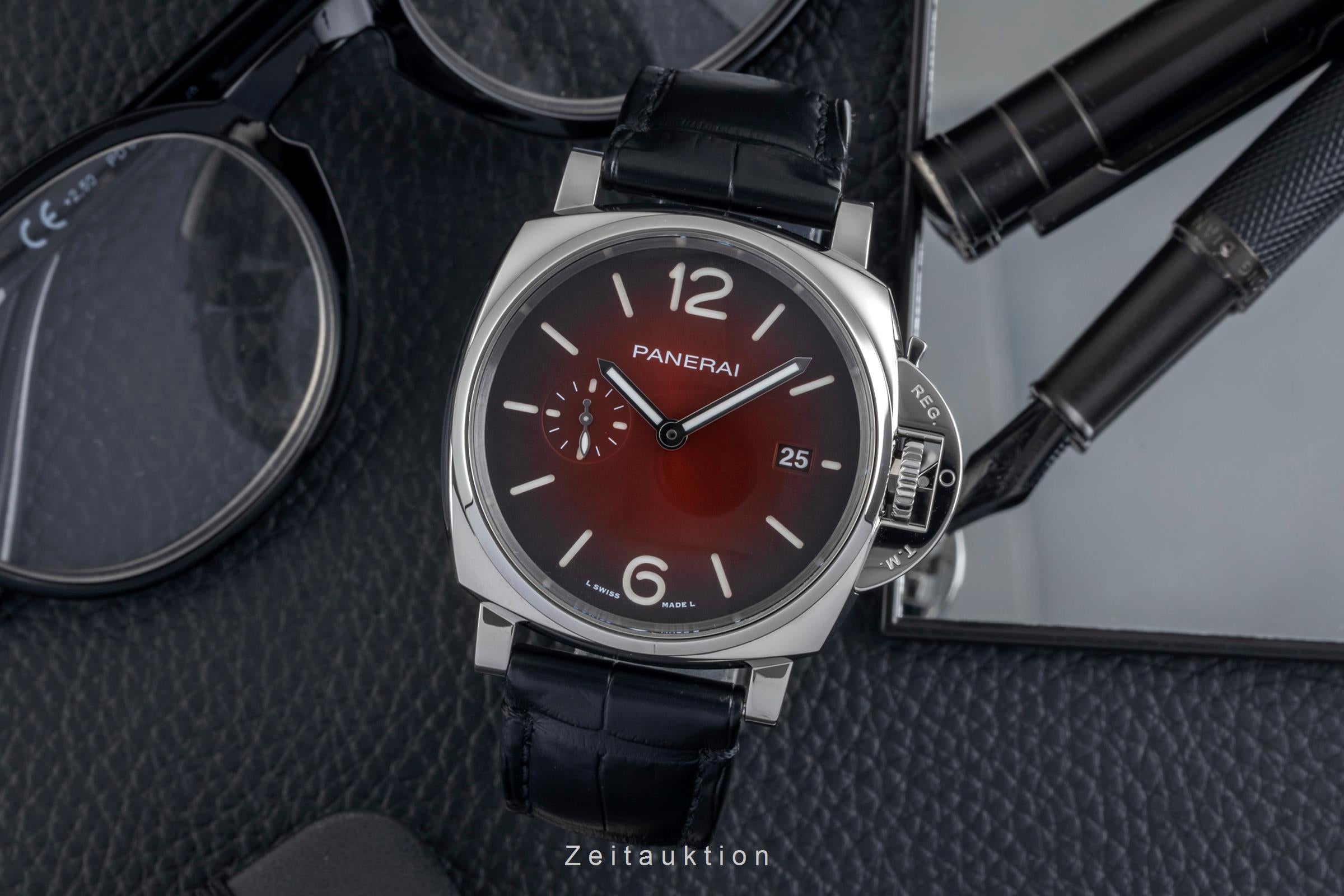 Panerai Luminor Due 3 Days Burgundy Stahl Automatik Ref. PAM01424 B&P 2024 [2604400]