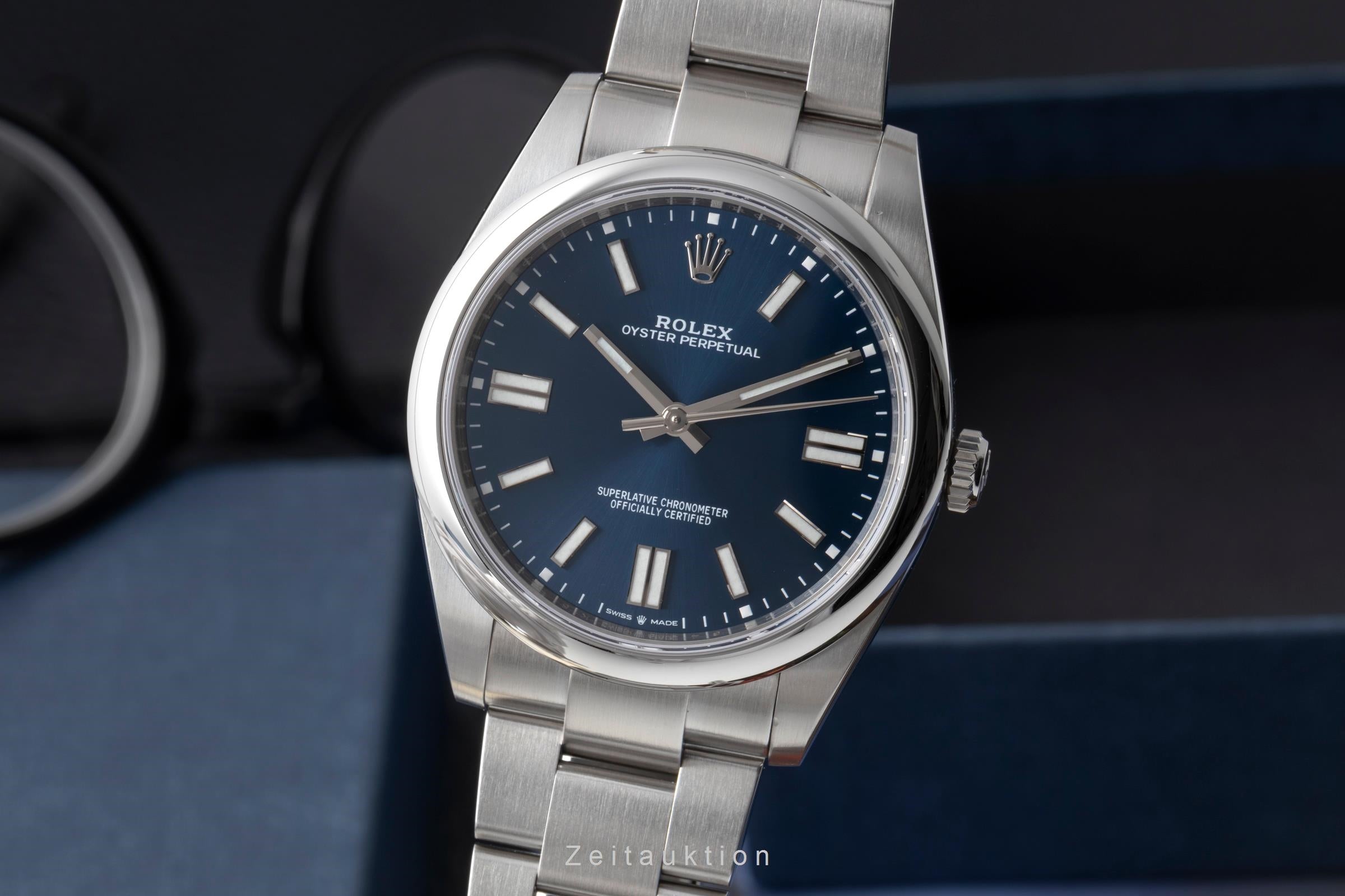 Rolex Oyster Perpetual 41 Blue Dial Edelstahl Automatik Herrenuhr Ref. 124300  [2604418]