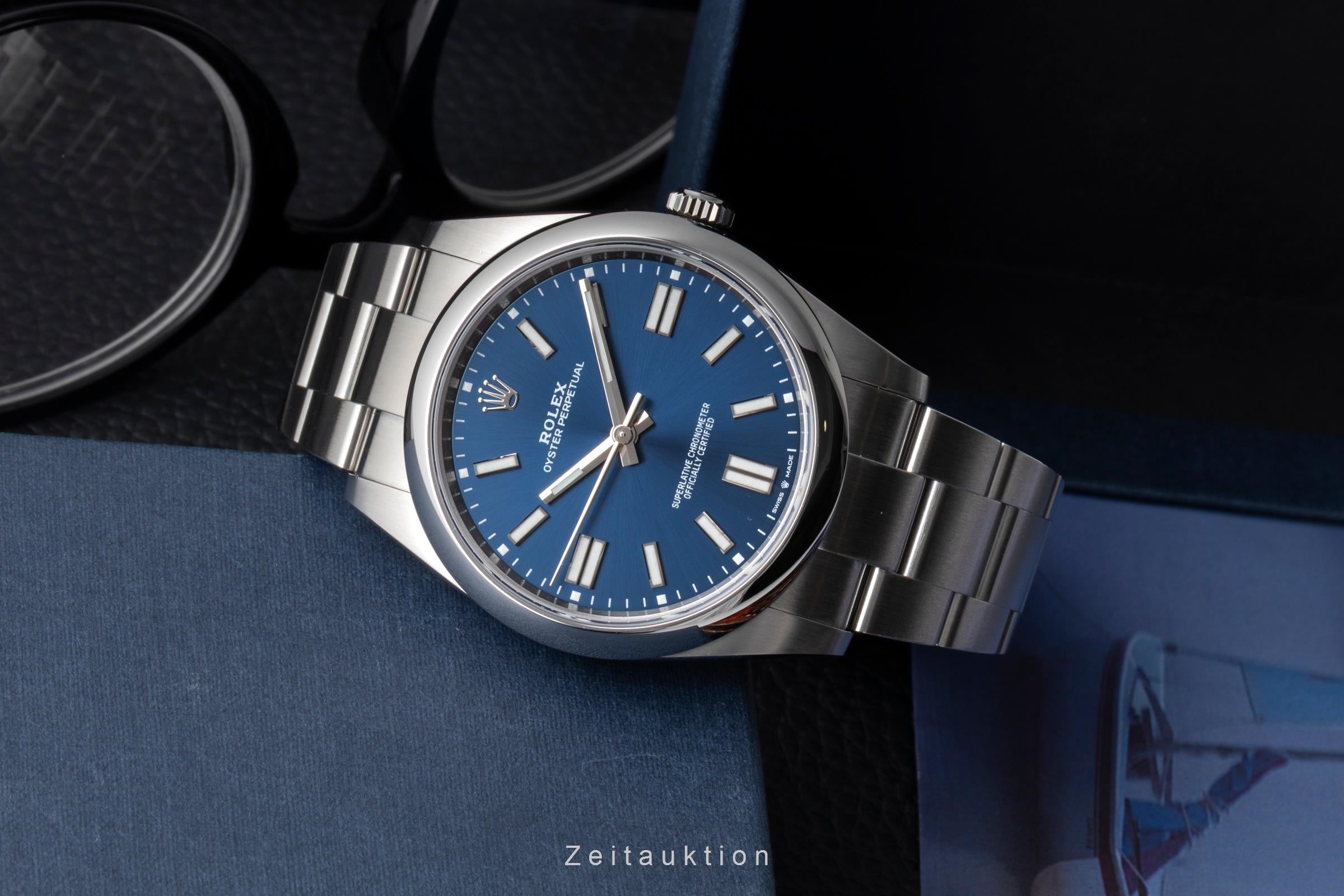 Rolex Oyster Perpetual 41 Blue Dial Edelstahl Automatik Herrenuhr Ref. 124300  [2604418]
