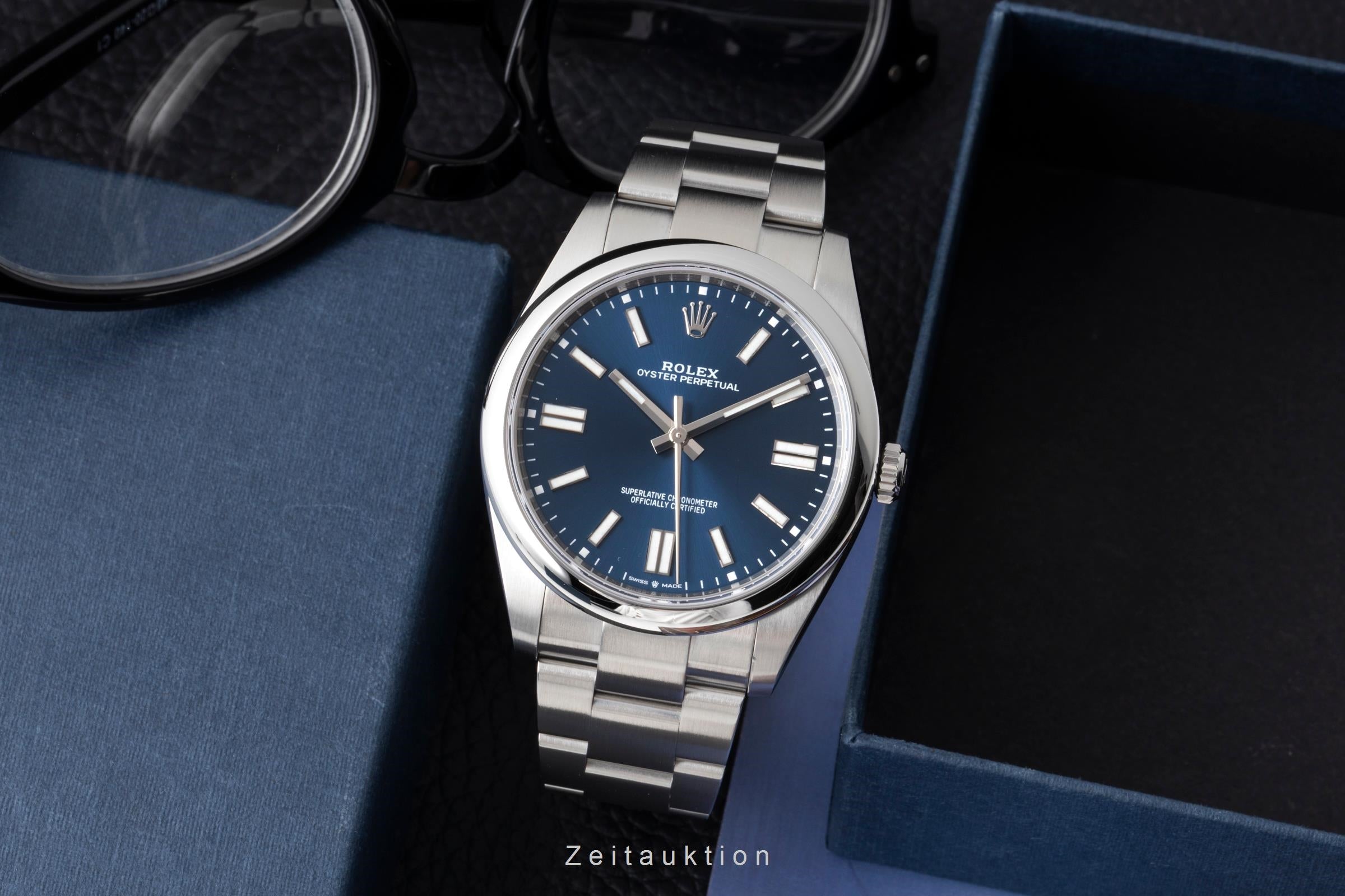 Rolex Oyster Perpetual 41 Blue Dial Edelstahl Automatik Herrenuhr Ref. 124300  [2604418]