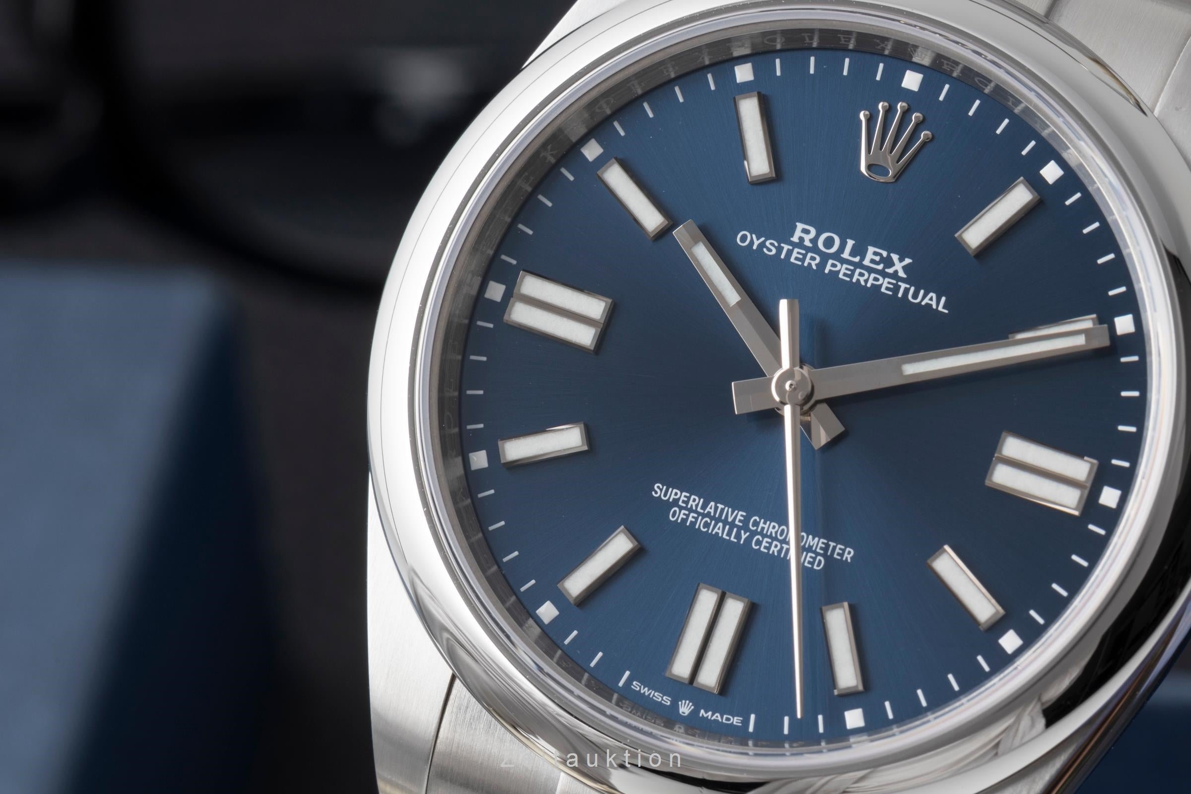 Rolex Oyster Perpetual 41 Blue Dial Edelstahl Automatik Herrenuhr Ref. 124300  [2604418]
