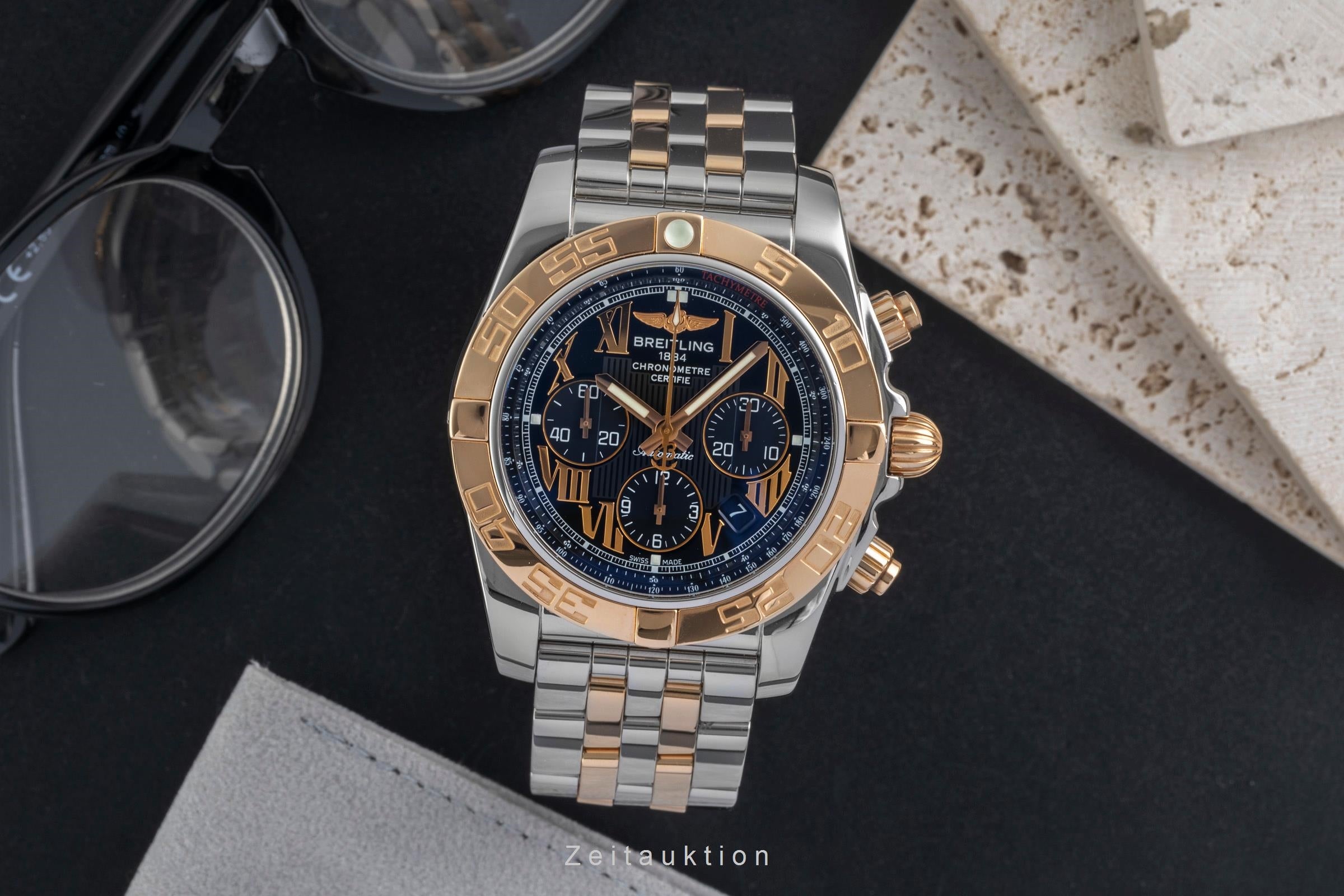 Breitling Chronomat 44 chronographe acier / or  automatique montre pour hommes CB011012/B957  [2604424]