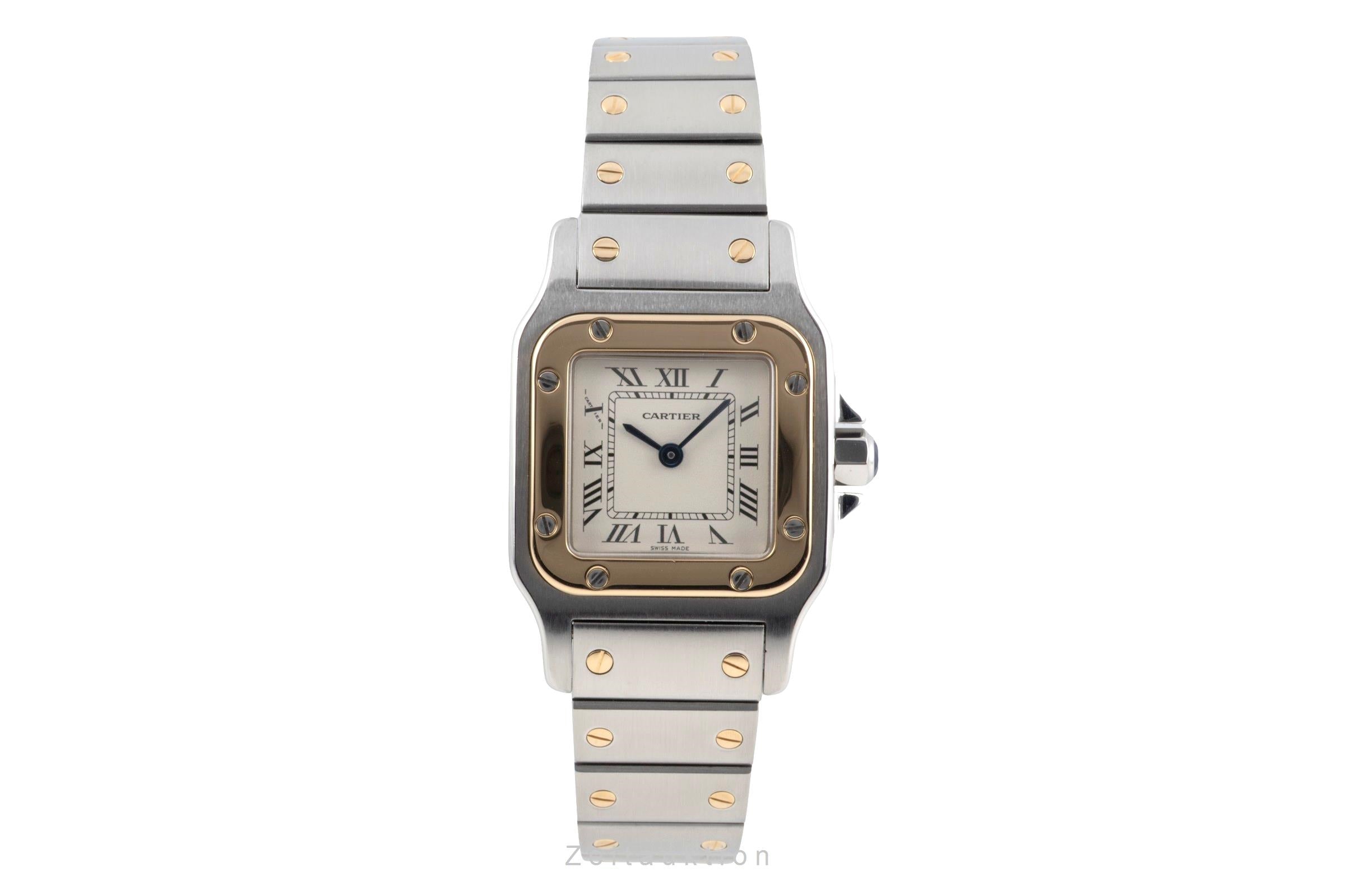 Cartier Santos Galbee Lady Stahl / Gold Saphirglas Ref. W20012C4  [2604428]