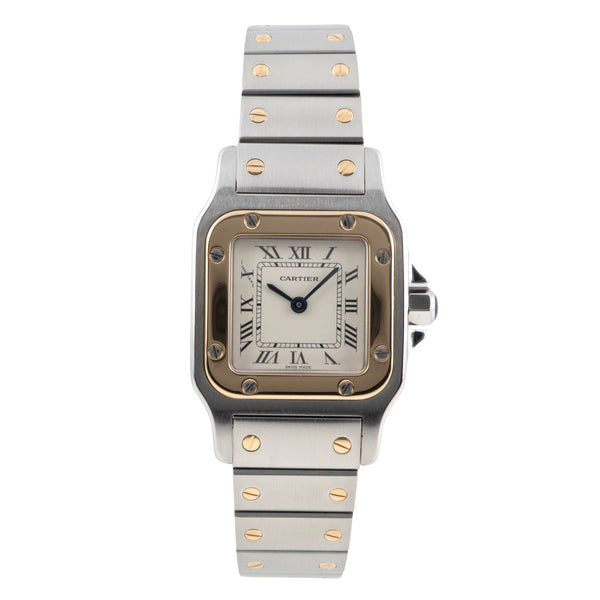 Cartier Santos Galbee Lady Stahl / Gold Saphirglas Ref. W20012C4  [2604428]