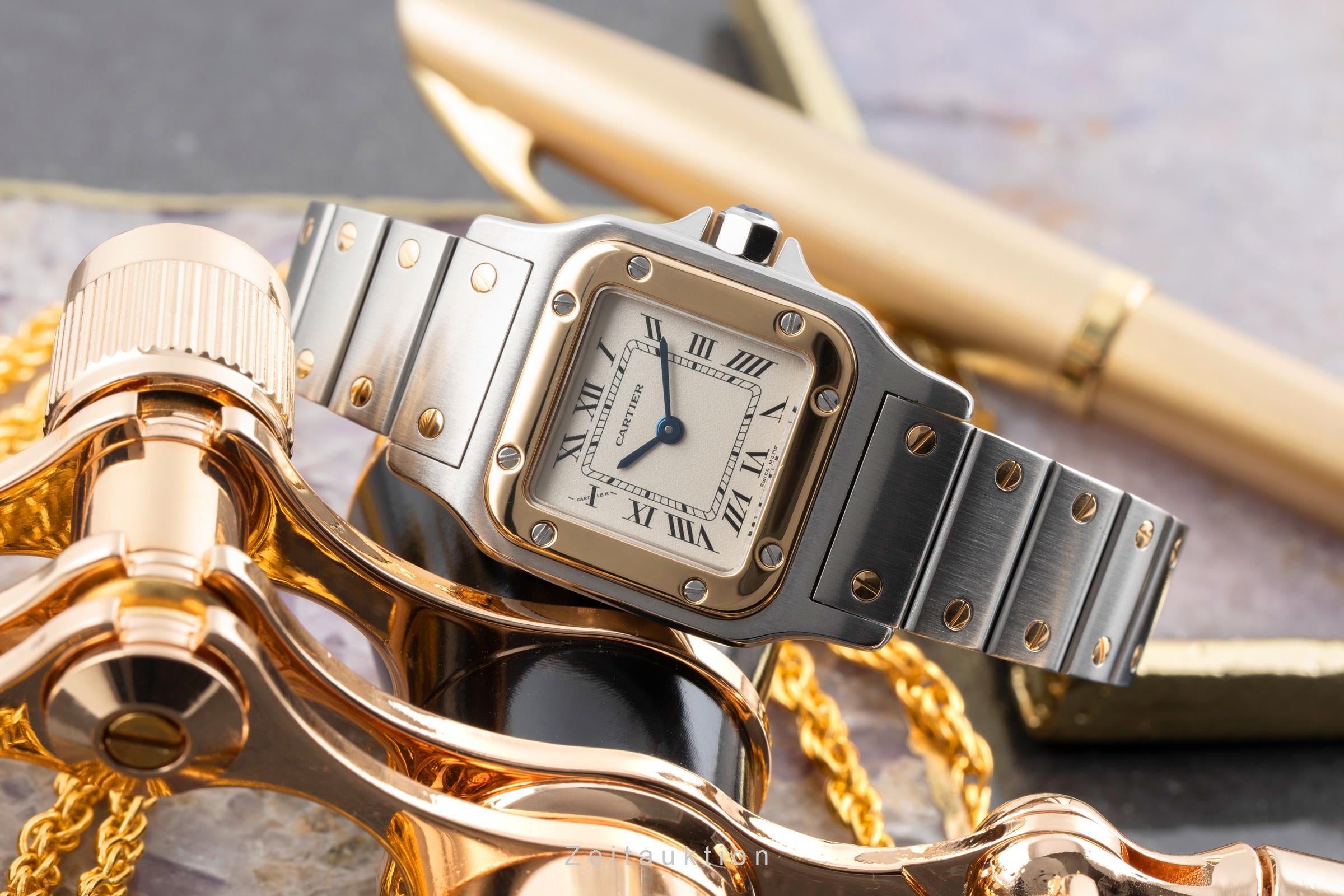 Cartier Santos Galbee Lady Stahl / Gold Saphirglas Ref. W20012C4  [2604428]