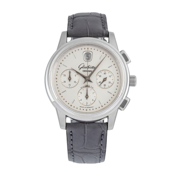 Glashütte Senator chronograph steel automatic men's watch 39-32-03-03-04 LP: 14900EUR  [2604443]