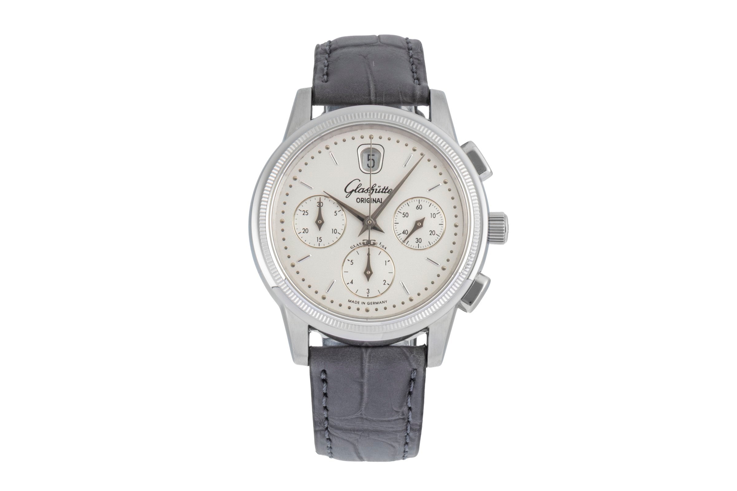 Glashütte Senator chronograph steel automatic men's watch 39-32-03-03-04 LP: 14900EUR  [2604443]