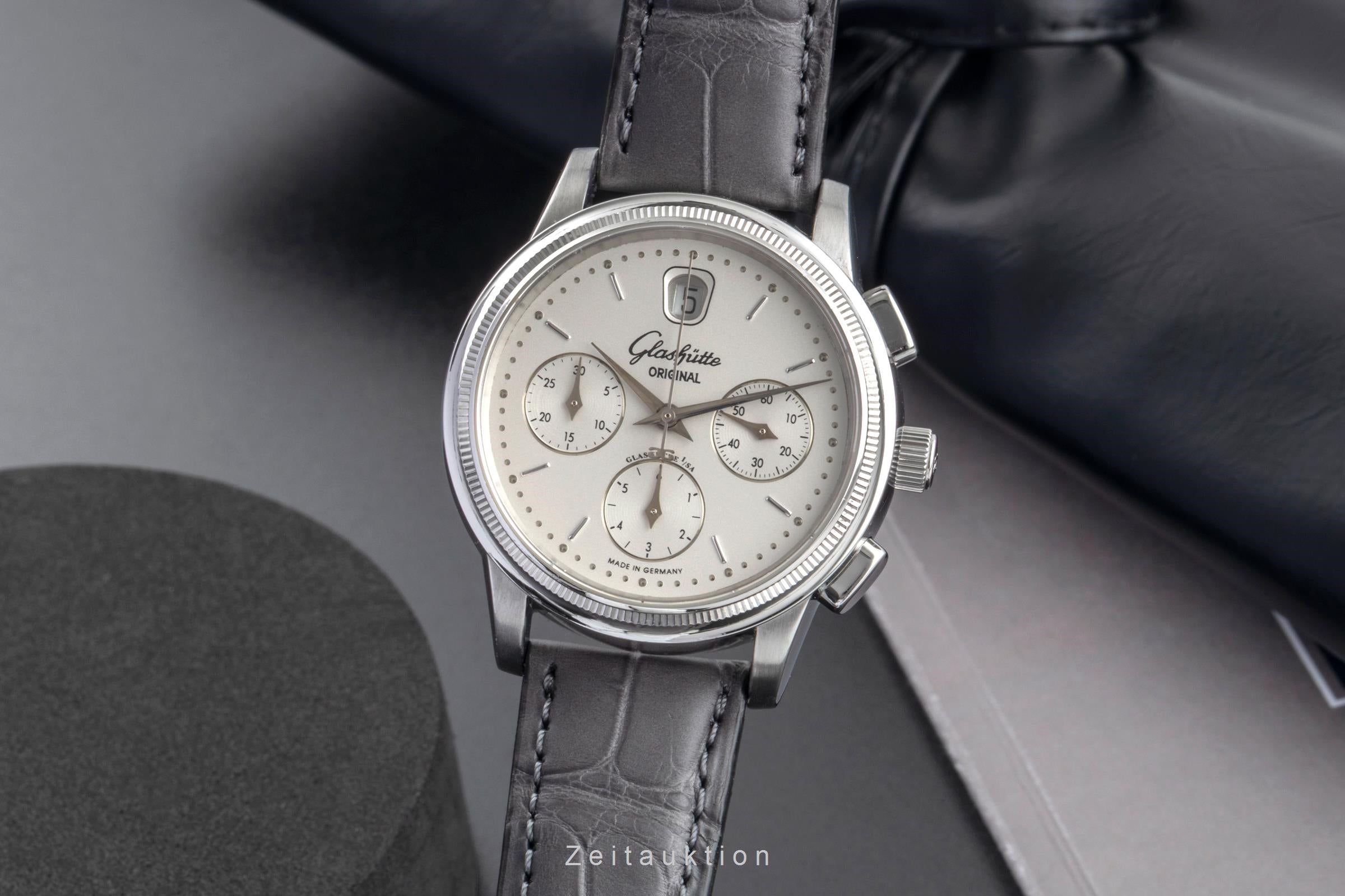 Glashütte Senator chronograph steel automatic men's watch 39-32-03-03-04 LP: 14900EUR  [2604443]