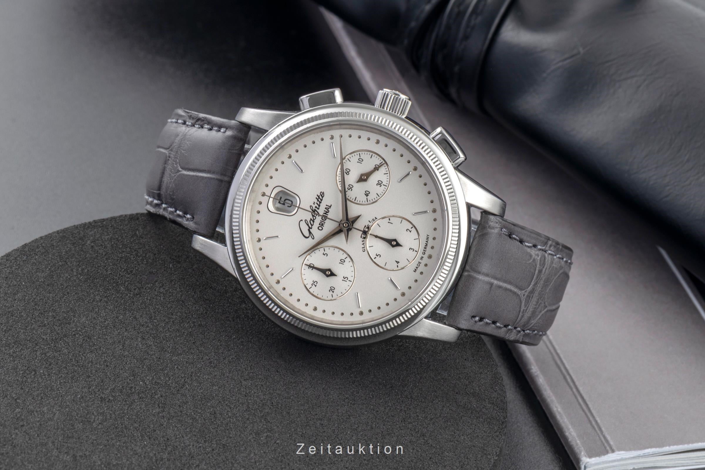 Glashütte Senator chronograph steel automatic men's watch 39-32-03-03-04 LP: 14900EUR  [2604443]