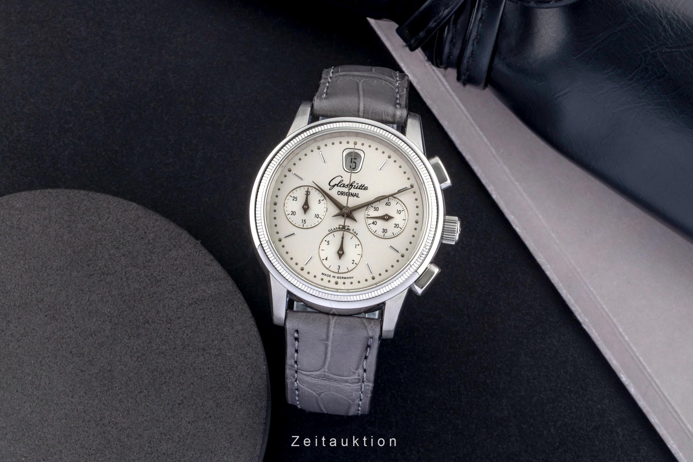 Glashütte Senator chronograph steel automatic men's watch 39-32-03-03-04 LP: 14900EUR  [2604443]