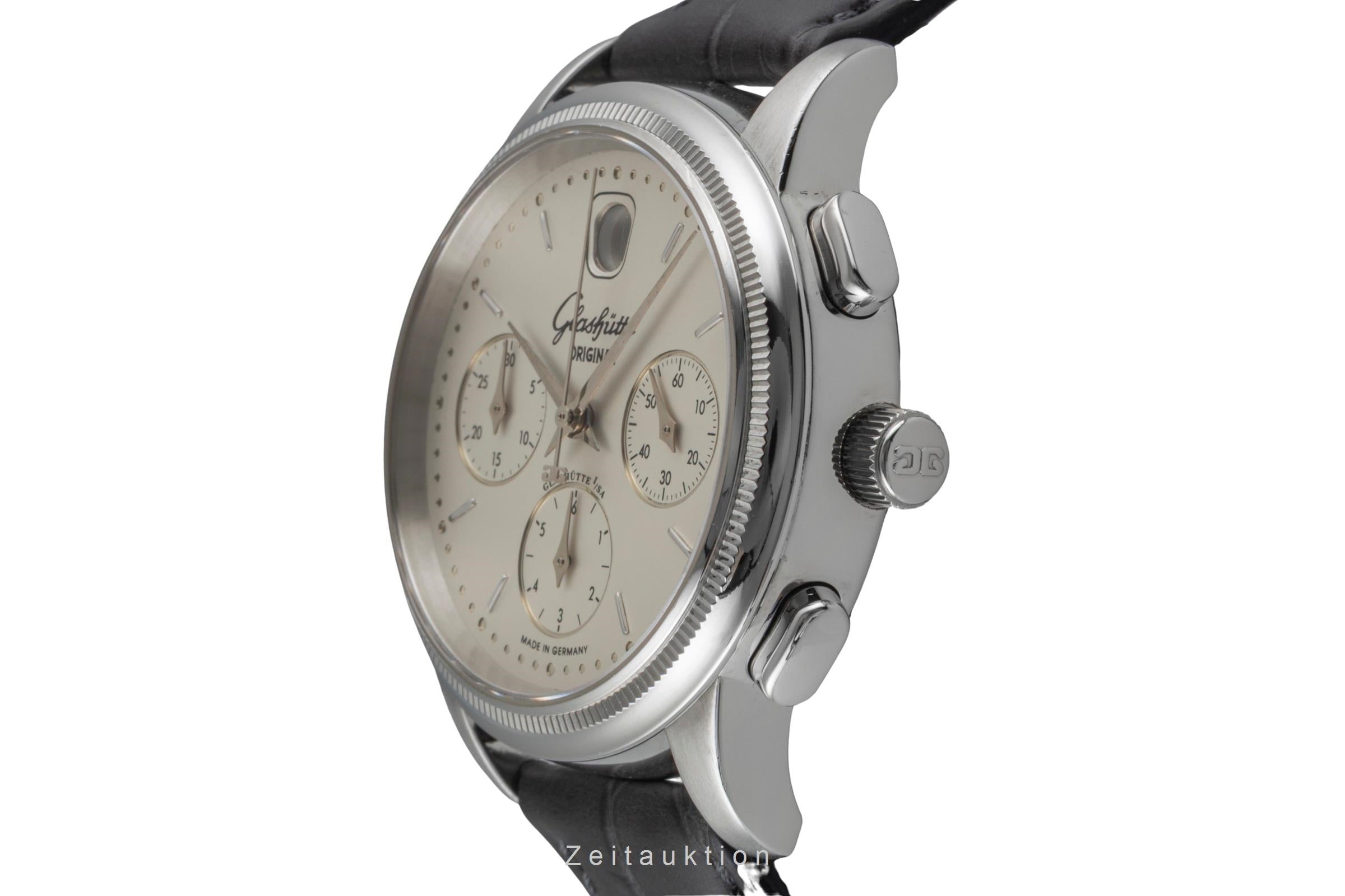 Glashütte Senator chronograph steel automatic men's watch 39-32-03-03-04 LP: 14900EUR  [2604443]