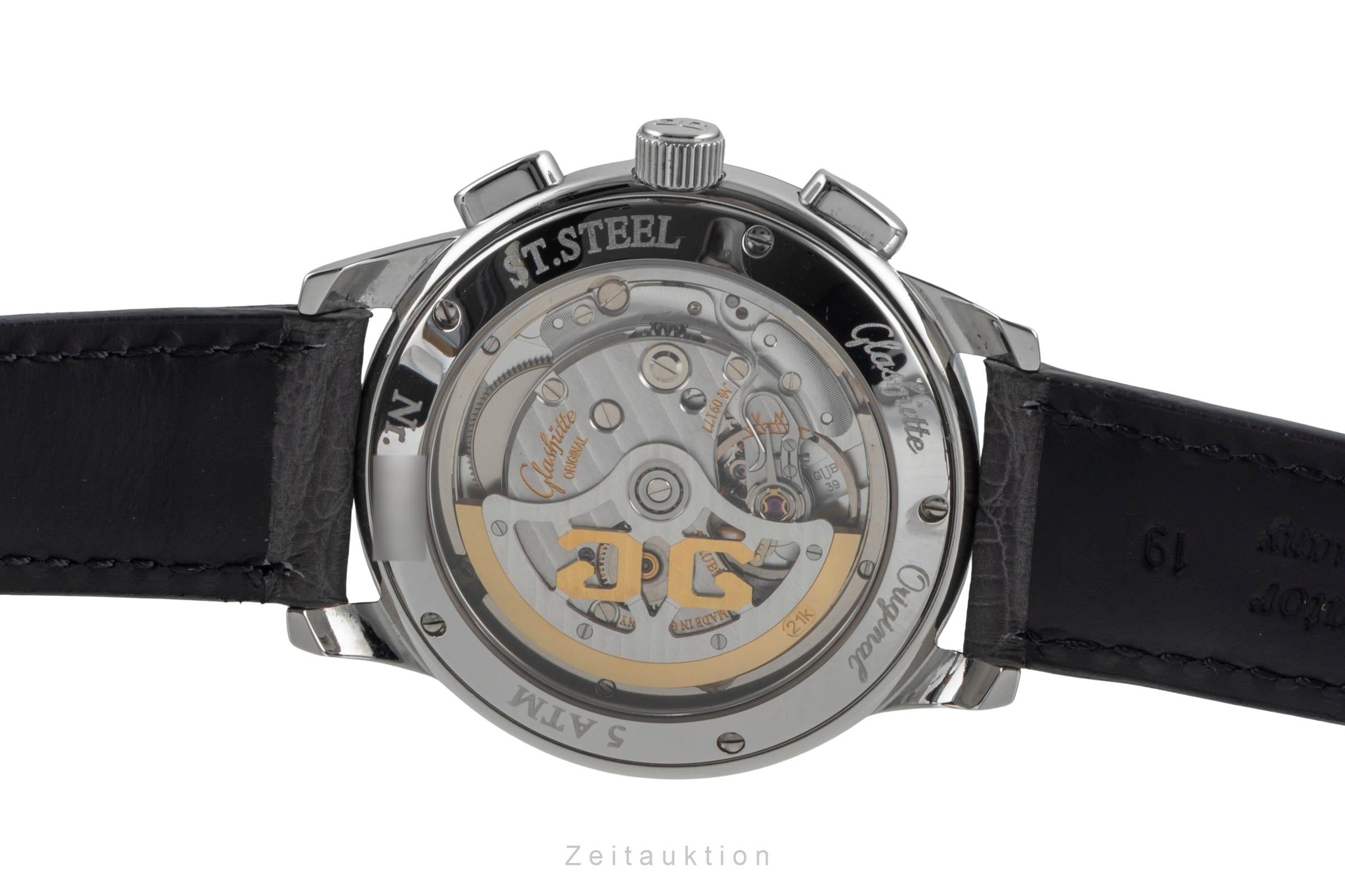 Glashütte Senator chronograph steel automatic men's watch 39-32-03-03-04 LP: 14900EUR  [2604443]