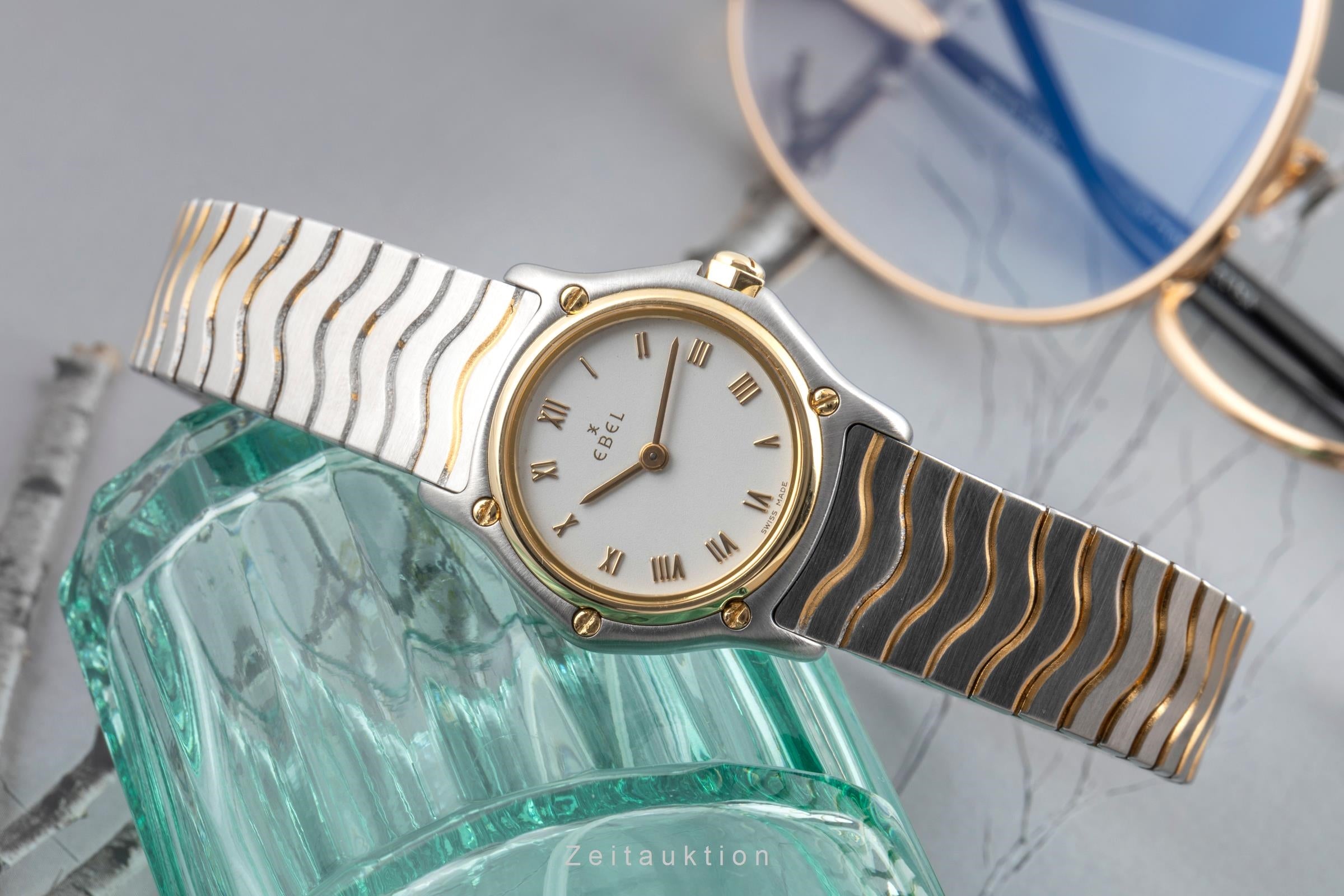 【新品】EBEL CLASSIC WAVE 金属ベルト 21mm Ebel Classic Wave steel / gold quartz Kal. 057 Ref. 1057901 | 2604450