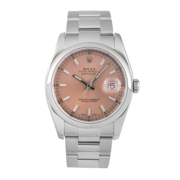 Rolex Datejust 36 Pink Dial Edelstahl Automatik Herrenuhr Ref. 116200 Z-Serie [2604458]