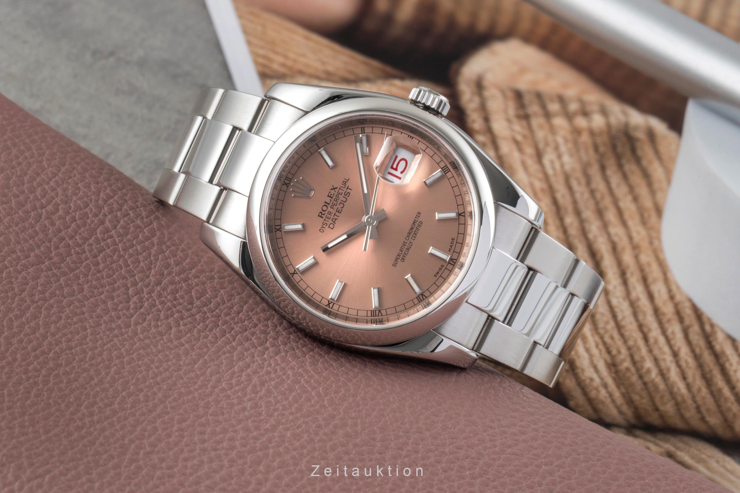 Rolex Datejust 36 Pink Dial Edelstahl Automatik Herrenuhr Ref. 116200 Z-Serie [2604458]