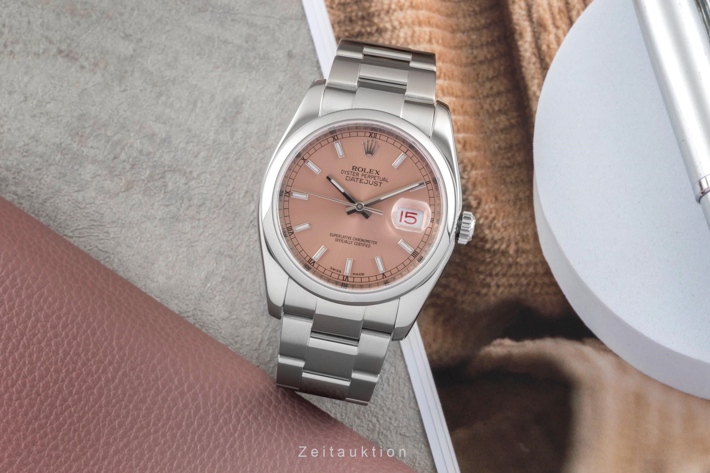 Rolex Datejust 36 Pink Dial Edelstahl Automatik Herrenuhr Ref. 116200 Z-Serie [2604458]