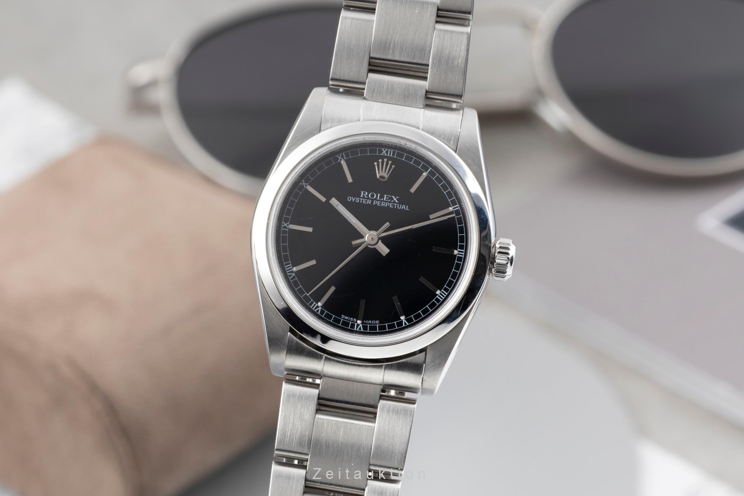 Rolex Oyster Perpetual 31 Black Dial Edelstahl Automatik Damenuhr Ref. 77080 [2604464]
