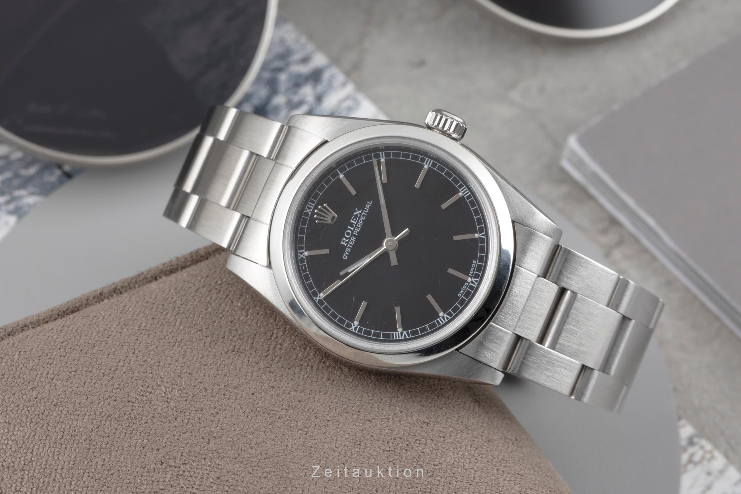 Rolex Oyster Perpetual 31 Black Dial Edelstahl Automatik Damenuhr Ref. 77080 [2604464]